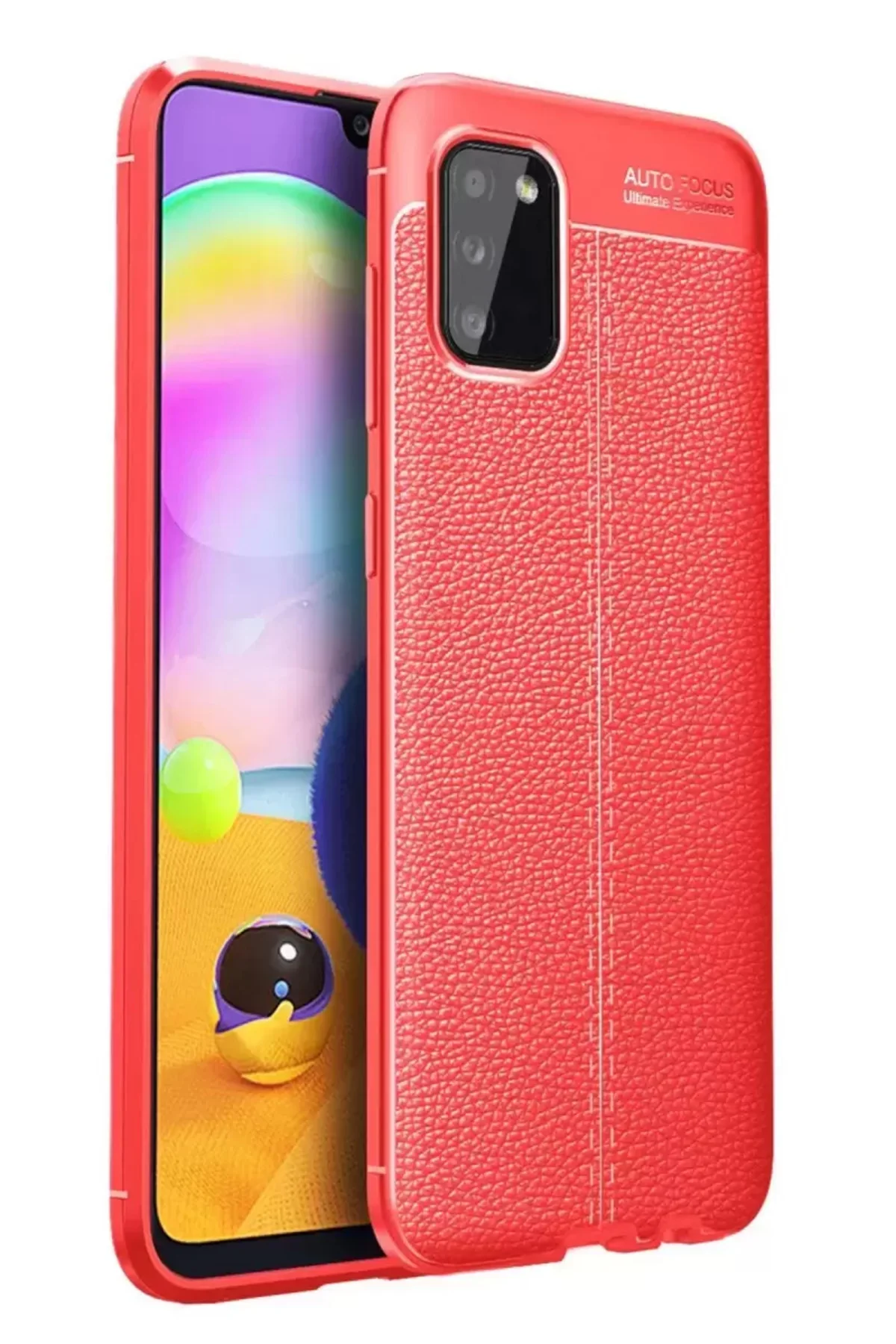 Newface Samsung Galaxy A02s Kılıf Auto Focus Kapak - Kırmızı