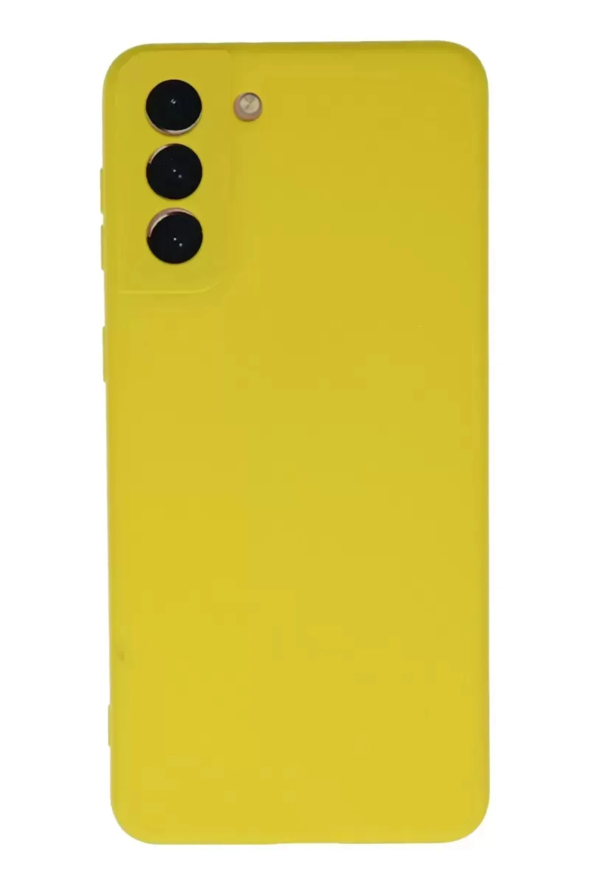 Newface Samsung Galaxy S21 Plus Kılıf Nano İçi Kadife Silikon - Sarı