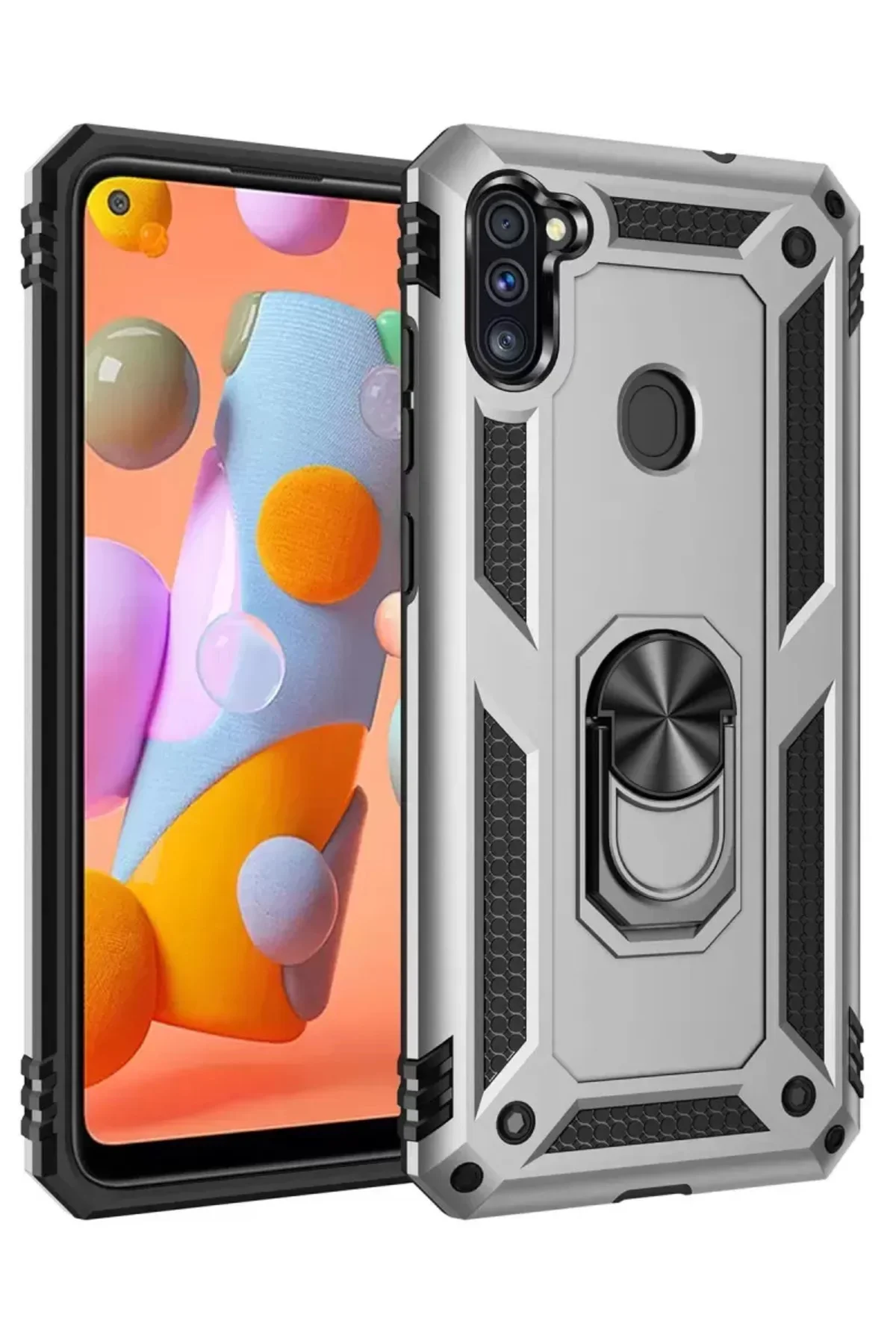 Newface Samsung Galaxy A11 Kılıf Sofya Yüzüklü Silikon Kapak - Gü