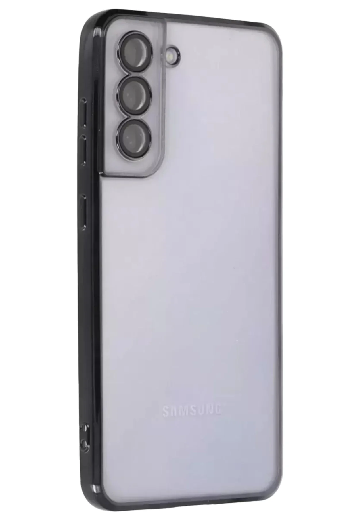 Newface Samsung Galaxy S21 Fe Kılıf Razer Lensli Silikon - Siyah