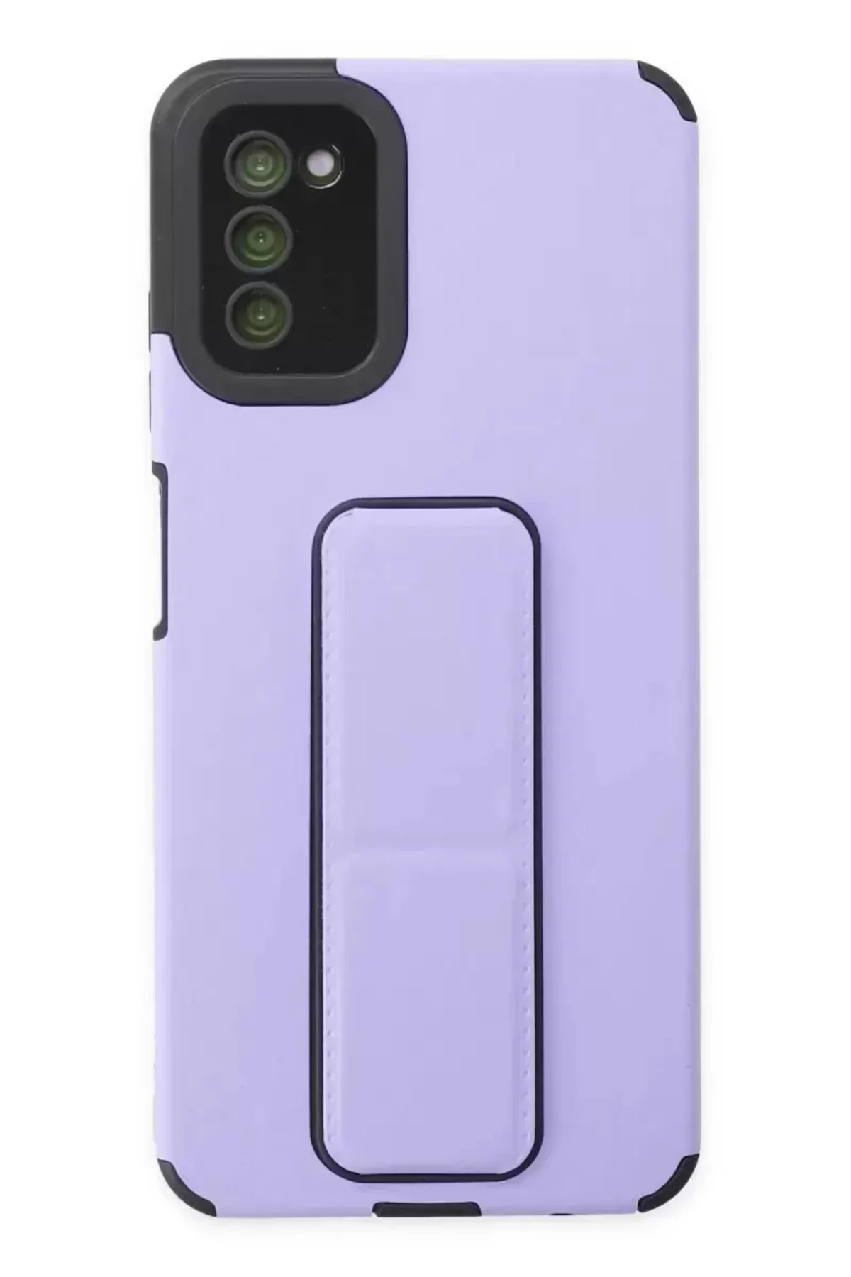 Newface Samsung Galaxy A03s Kılıf Mega Standlı Silikon - Lila
