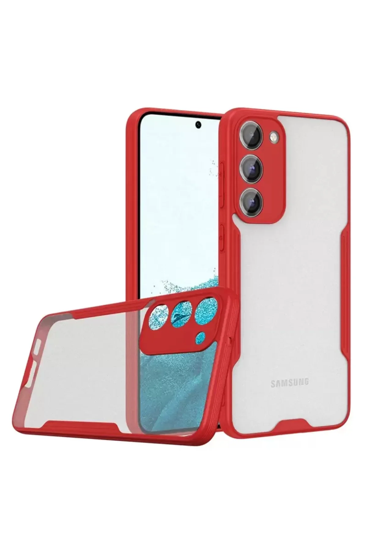 Newface Samsung Galaxy S23 Plus Kılıf Platin Silikon - Kırmızı
