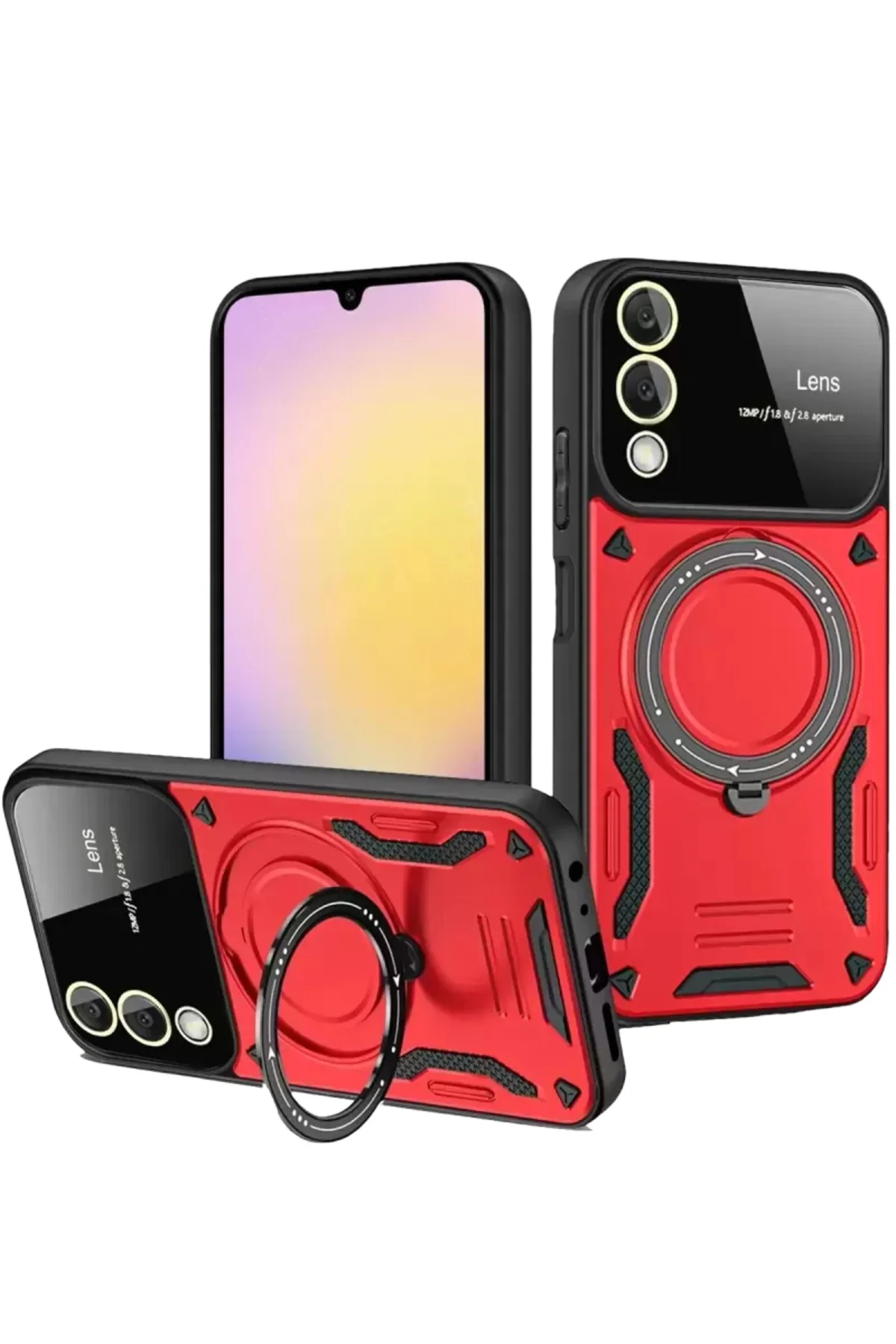 Newface Samsung Galaxy S25 Edge Kılıf Joy Lens Standlı Kapak - Kı