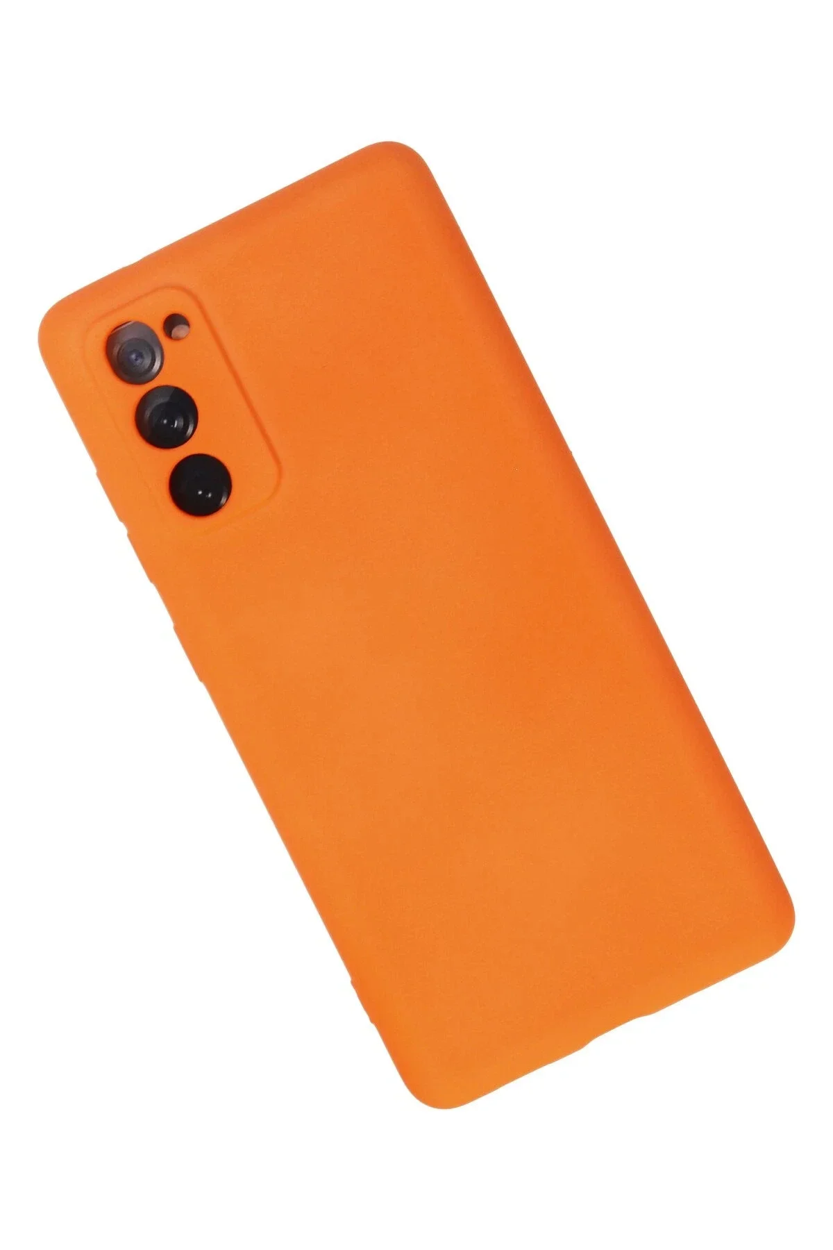 Newface Samsung Galaxy S20 Fe Kılıf Nano İçi Kadife Silikon - Turuncu