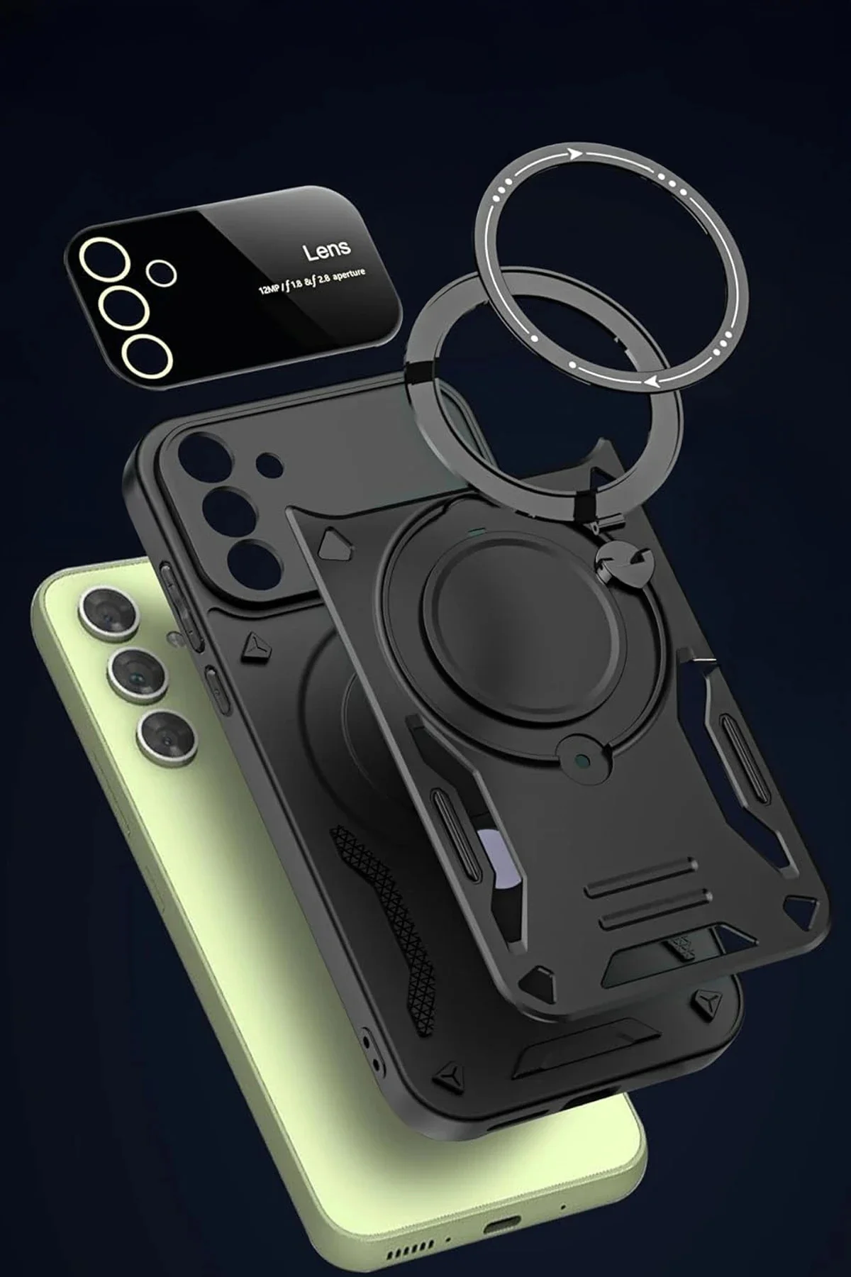Newface Samsung Galaxy S24 Fe Kılıf Joy Lens Standlı Kapak - Mor