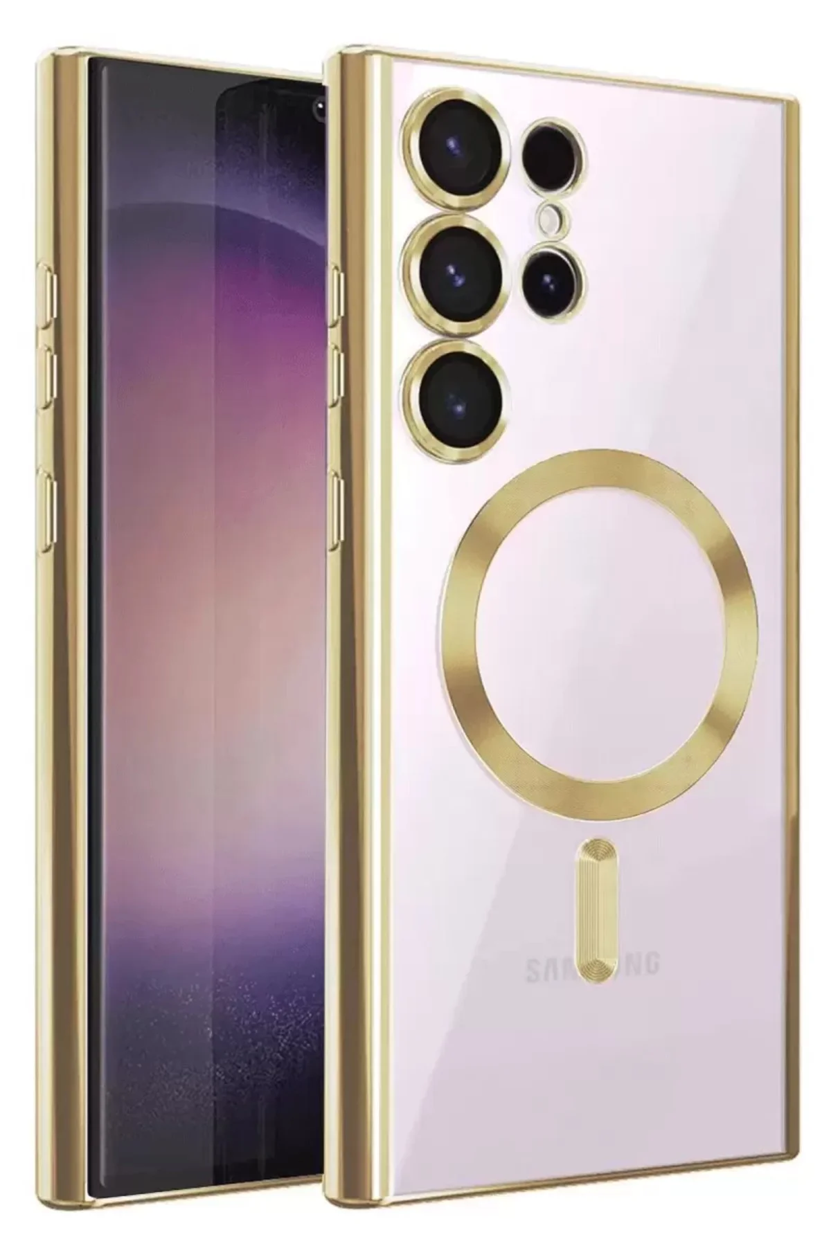 Newface Samsung Galaxy S25 Ultra Kılıf Kross Magneticsafe Kapak - Gold