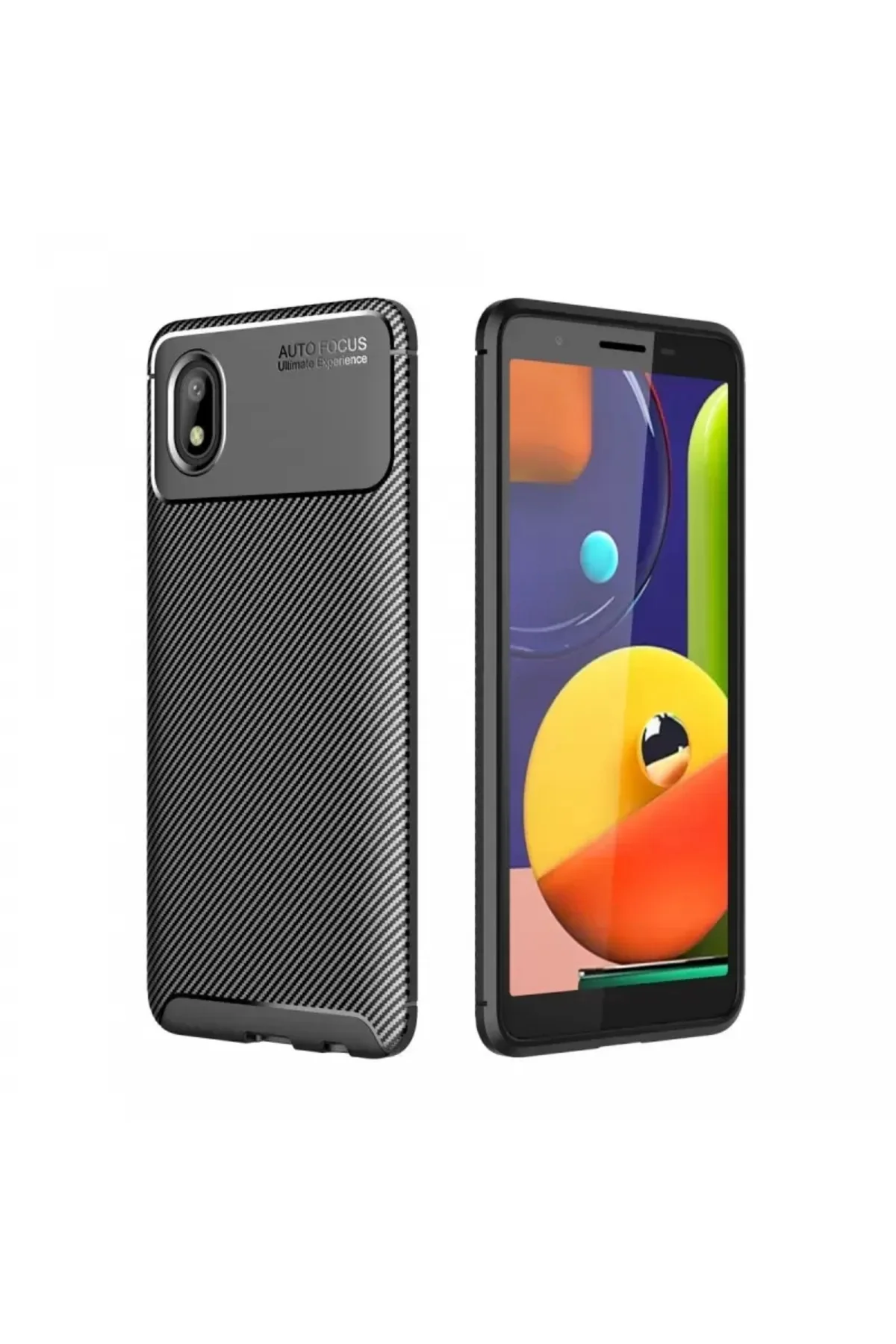 Newface Samsung Galaxy A01 Core Kılıf Auto Focus Karbon Kapak - Siyah