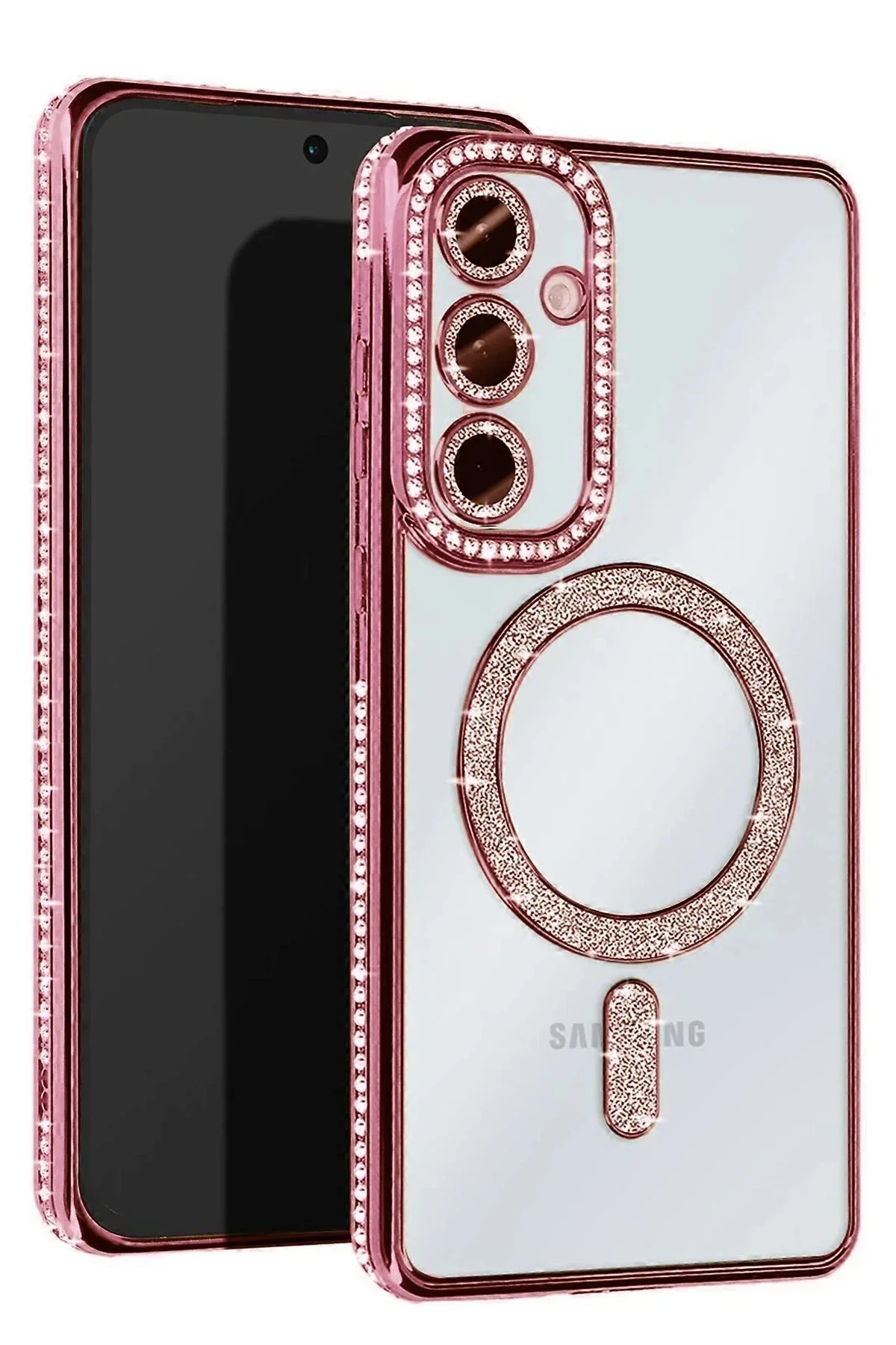 Newface Samsung Galaxy A26 Joke Simli Magneticsafe Kılıf - Pembe