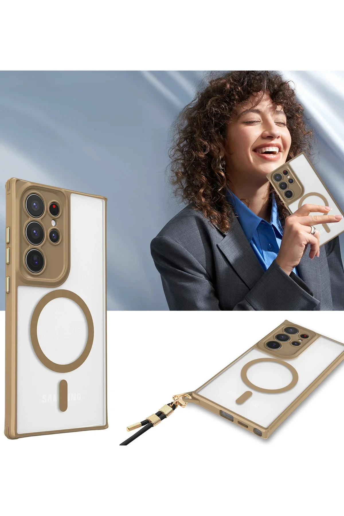 Newface Samsung Galaxy S25 Ultra Kılıf Enka Magsafe Silikon Kılıf - Şeffaf