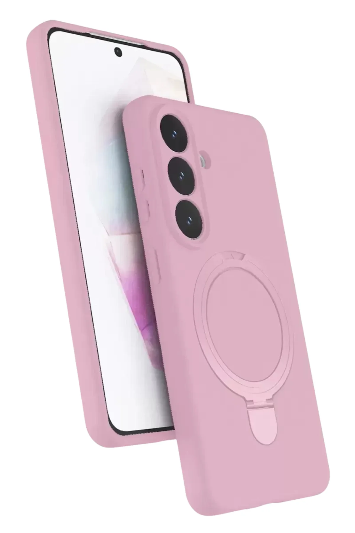 Newface Samsung Galaxy S26 Regal Magsafe Standlı Kapak - Açık Pembe