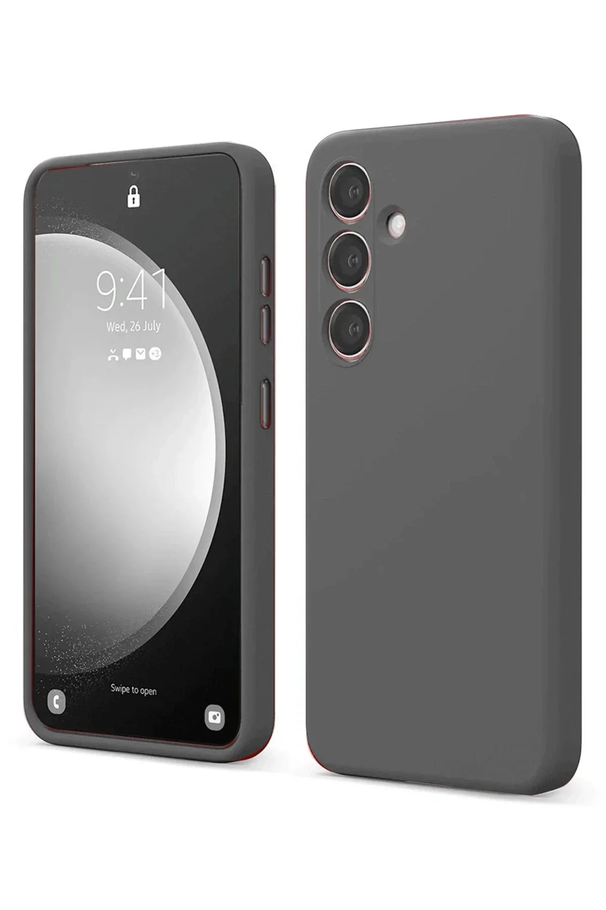 Newface Samsung Galaxy S24 Fe Kılıf First Silikon - Gri