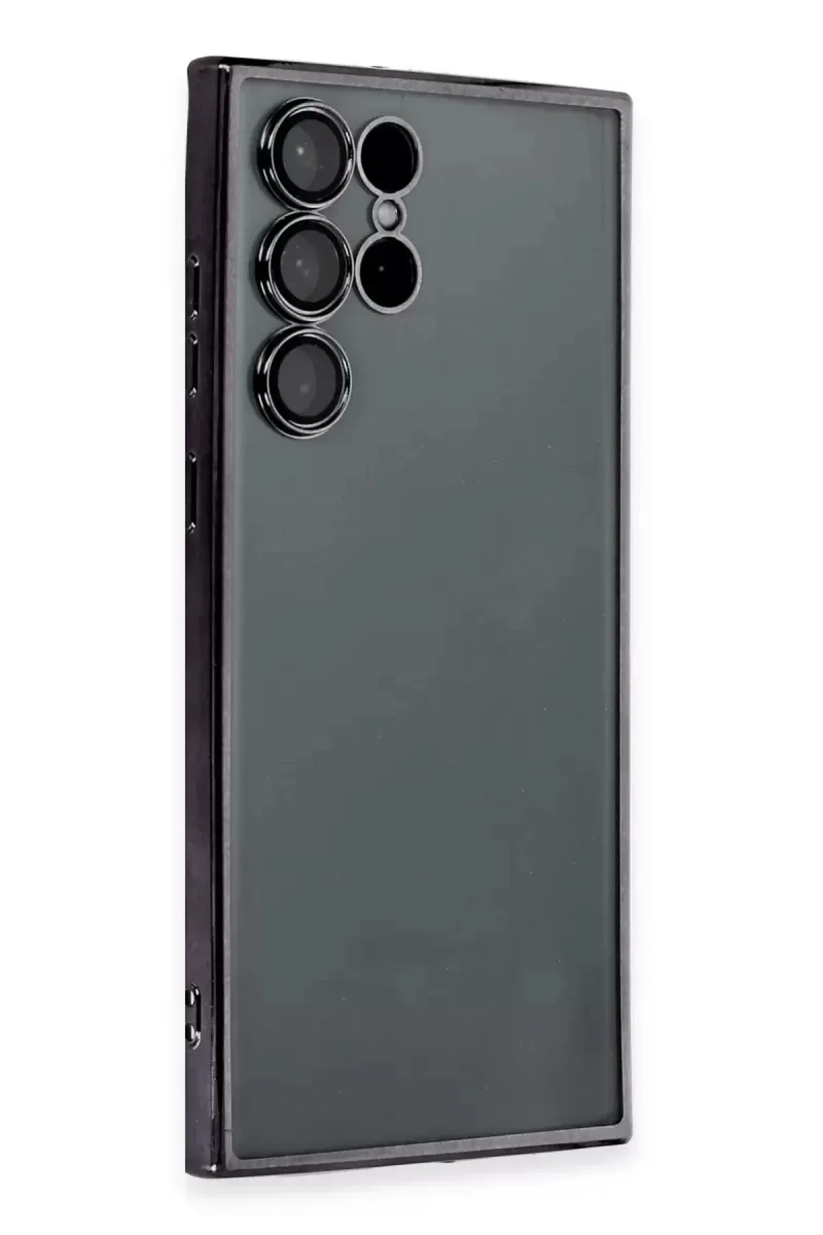 Newface Samsung Galaxy S22 Ultra Kılıf Razer Lensli Silikon - Siyah