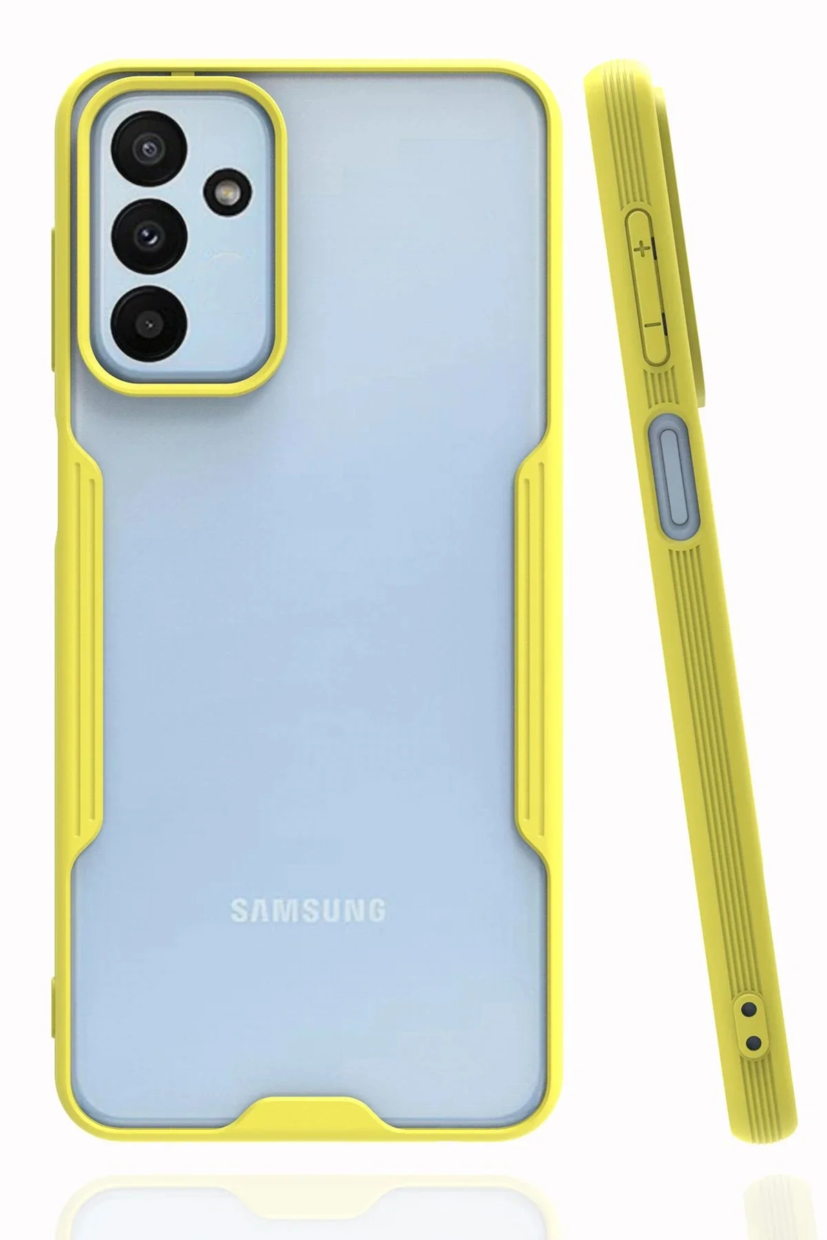 Newface Samsung Galaxy A04s Kılıf Platin Silikon - Sarı