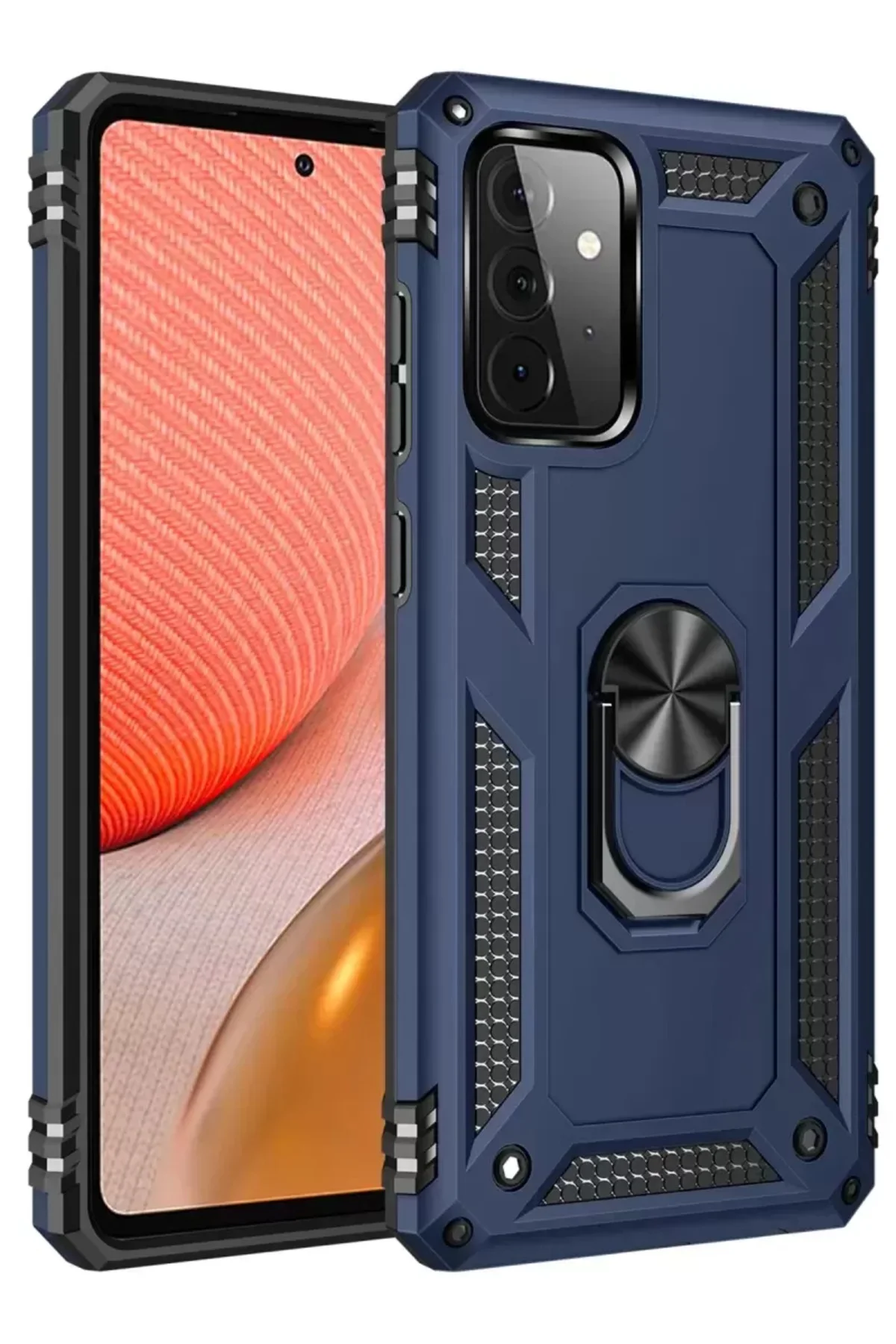 Newface Samsung Galaxy A72 Kılıf Sofya Yüzüklü Silikon Kapak - La