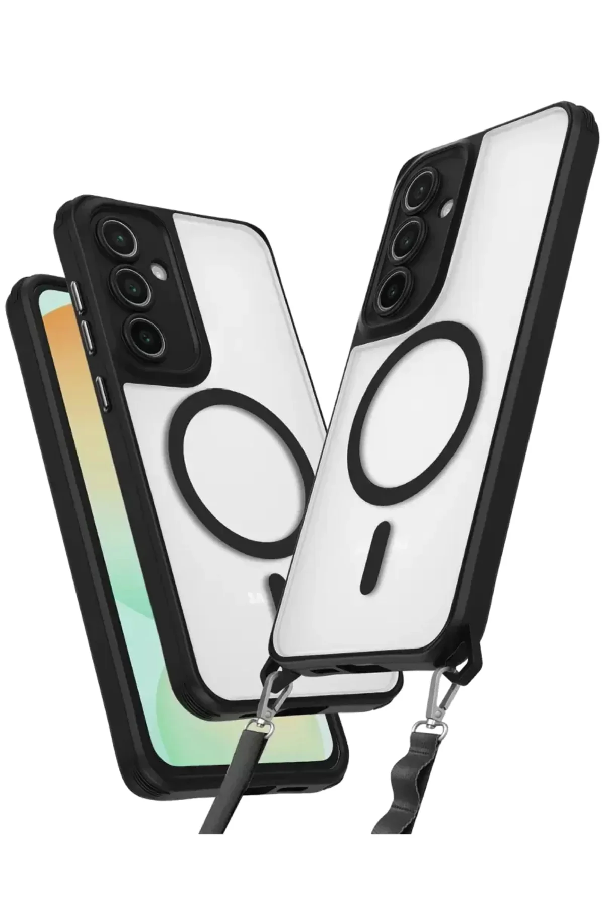 Newface Samsung Galaxy S25 Plus Kılıf Enka Magsafe Silikon Kılıf - Siyah