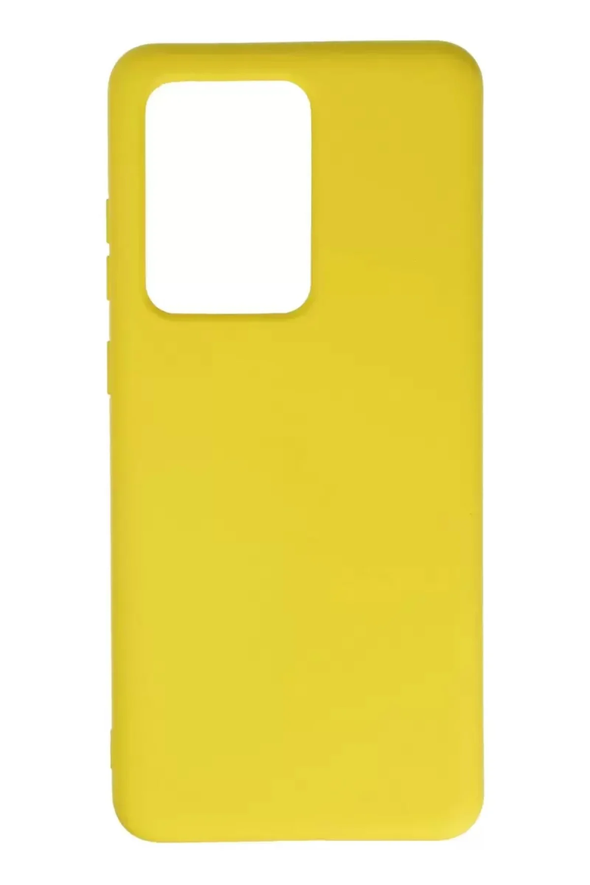 Newface Samsung Galaxy S20 Ultra Kılıf Nano İçi Kadife Silikon - Sarı