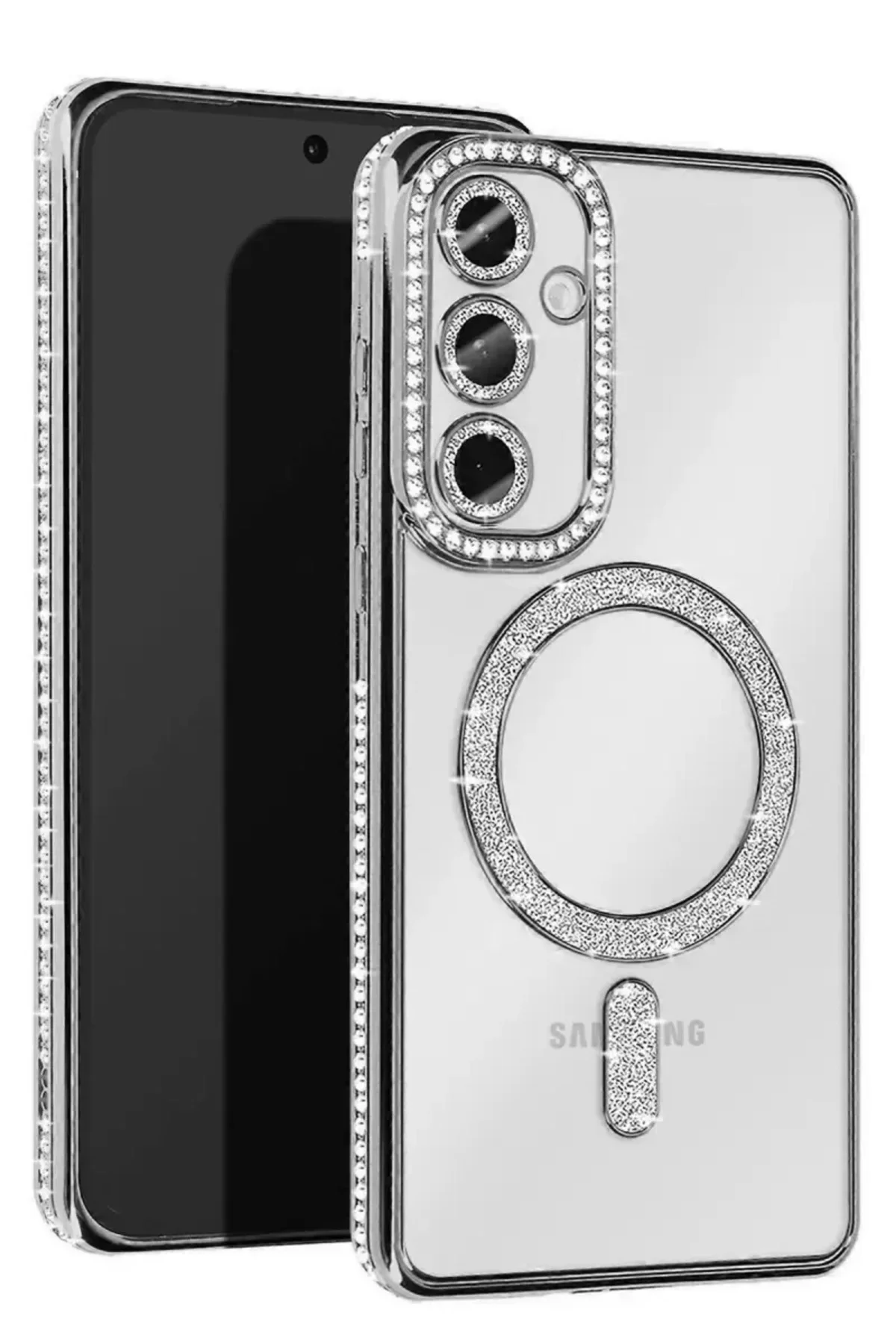 Newface Samsung Galaxy A36 Joke Simli Magneticsafe Kılıf - Gümüş