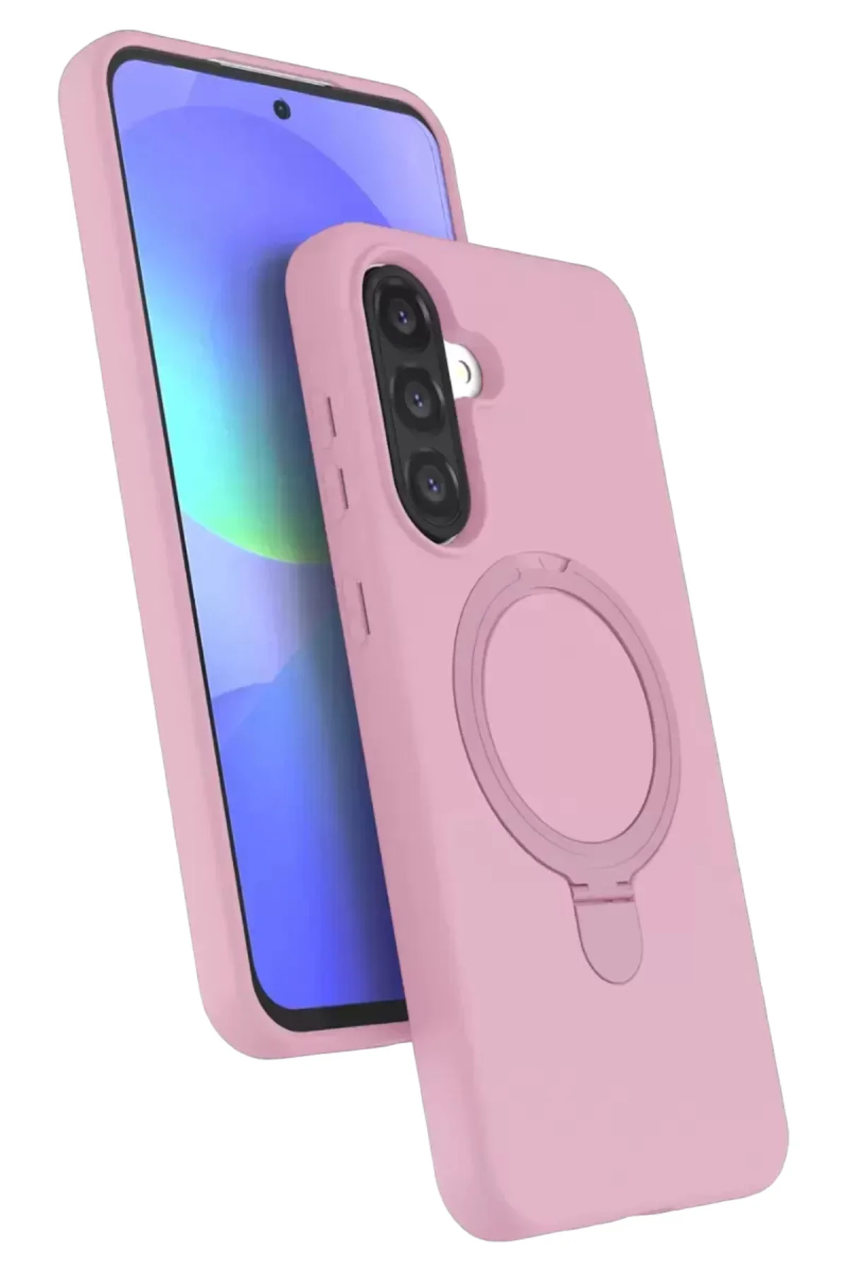 Newface Samsung Galaxy A37 5g Regal Magsafe Standlı Kapak - Açık Pembe