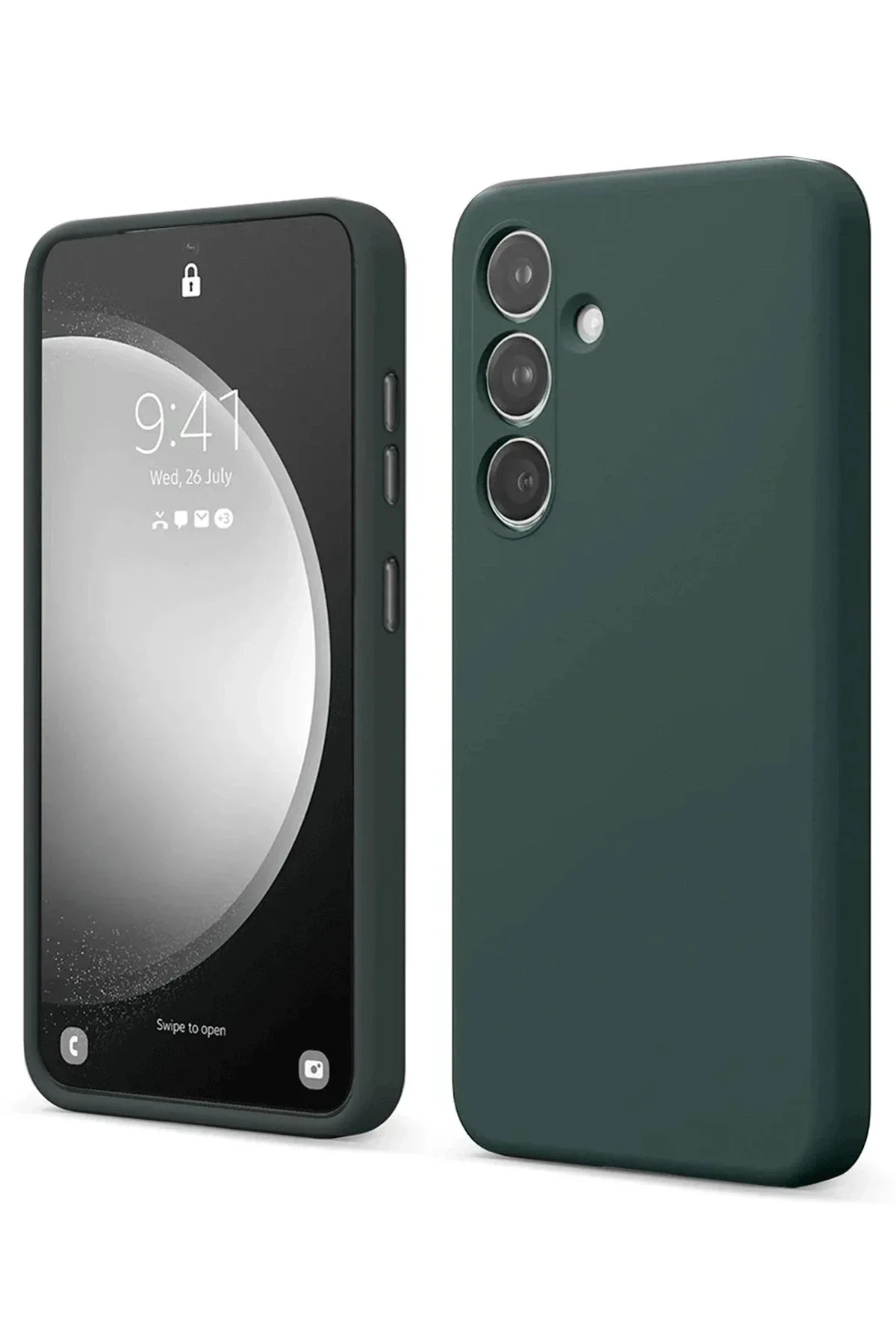 Newface Samsung Galaxy S24 Fe Kılıf First Silikon - Koyu Yeşil