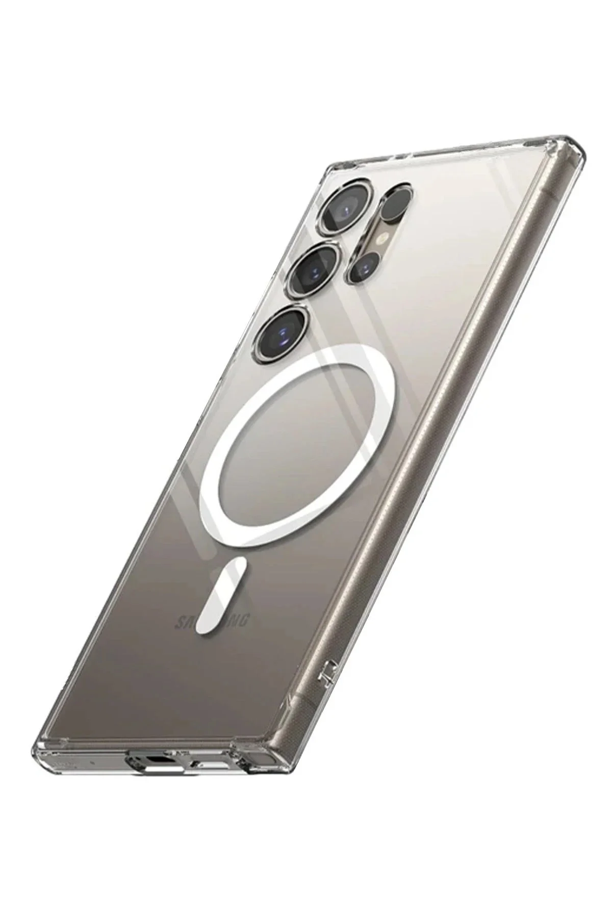 Newface Samsung Galaxy S24 Ultra Kılıf Magneticsafe Şeffaf Siliko