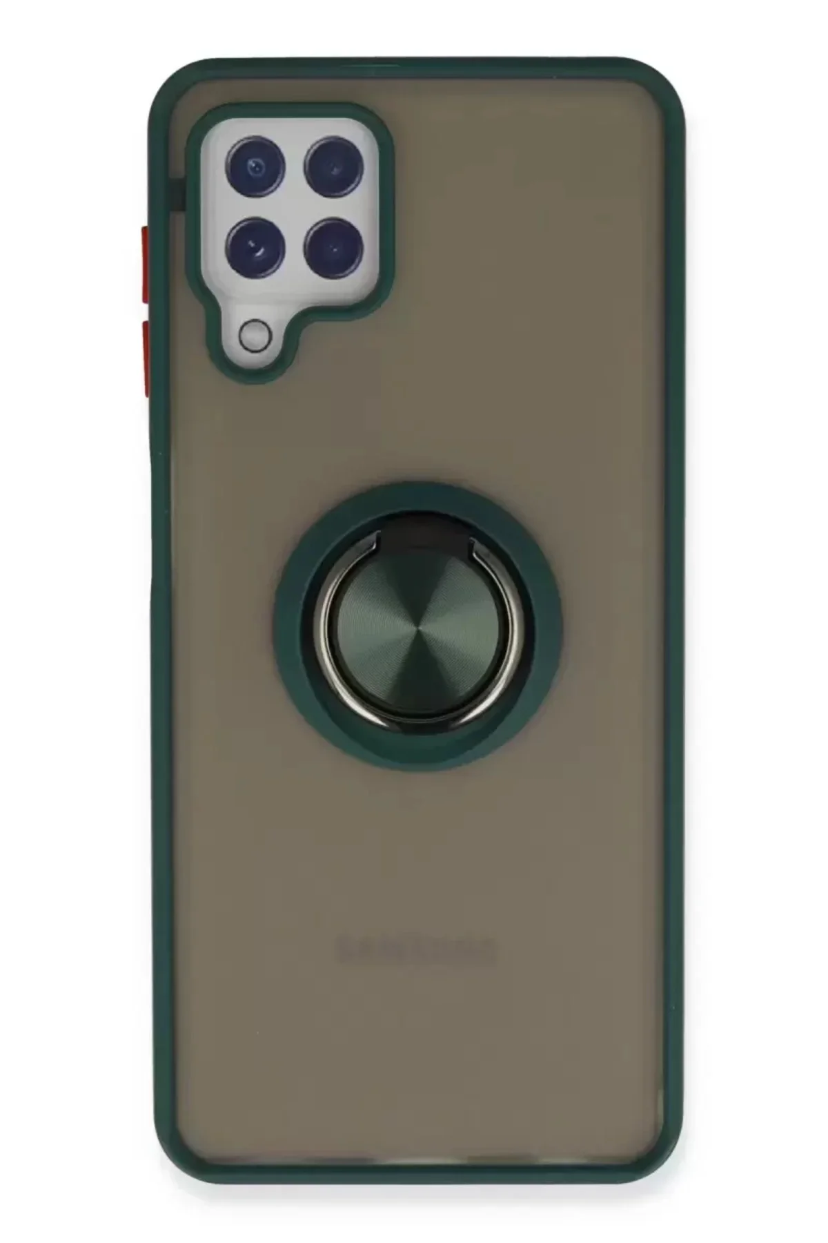 Newface Samsung Galaxy A22 Kılıf Montreal Yüzüklü Silikon Kapak - Yeşil