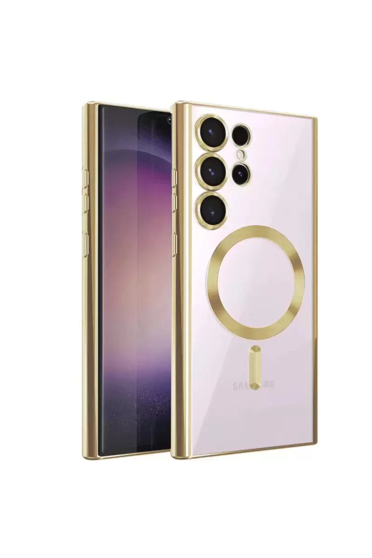 Newface Samsung Galaxy S23 Ultra Kılıf Kross Magneticsafe Kapak - Gold
