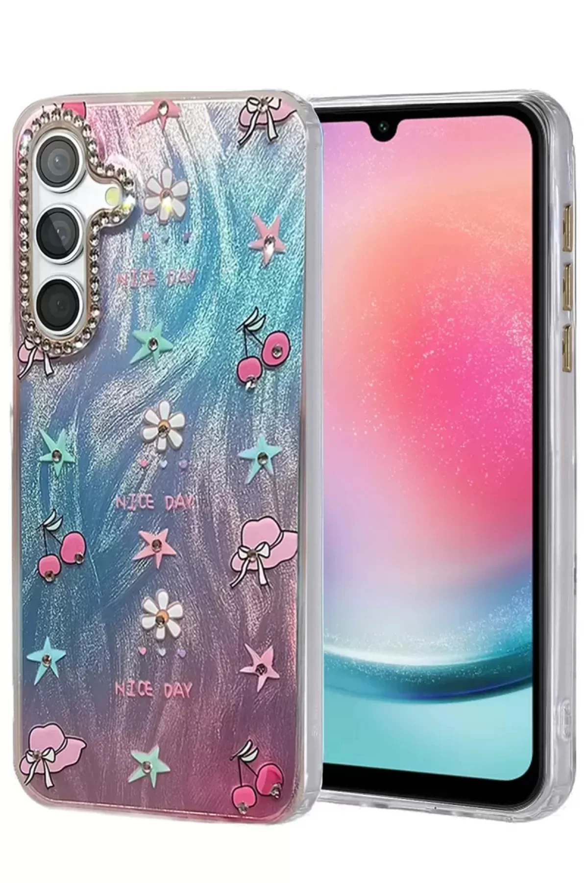 Newface Samsung Galaxy A24 4g Kılıf Blade Aynalı Desenli Kapak - 