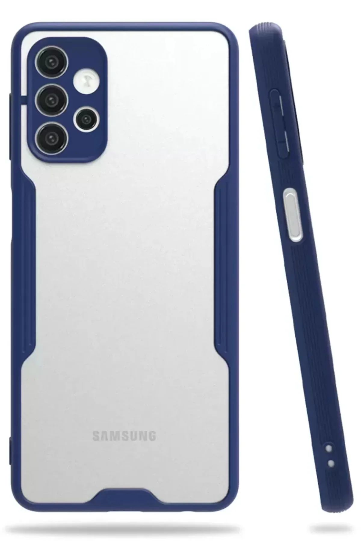 Newface Samsung Galaxy A72 Kılıf Platin Silikon - Lacivert
