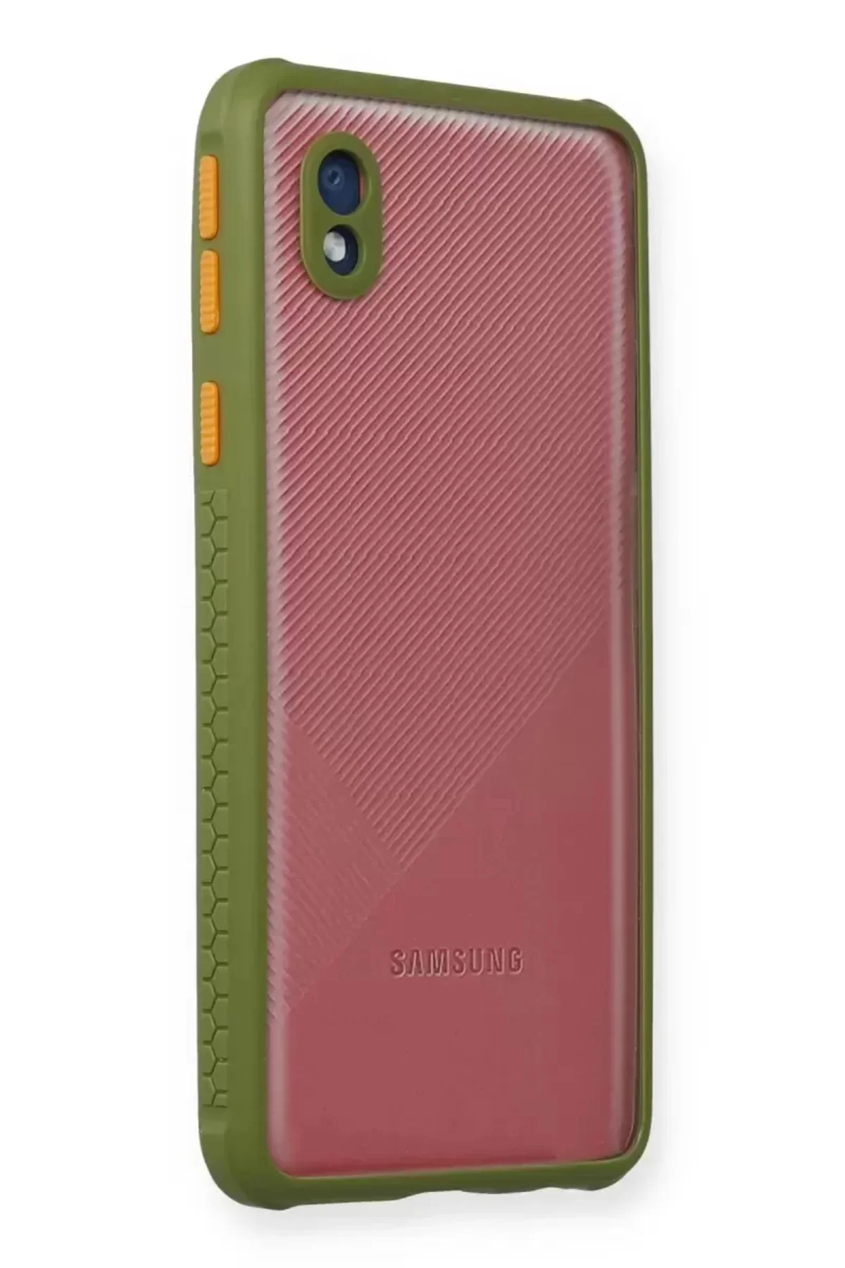 Newface Samsung Galaxy A01 Core Kılıf Miami Şeffaf Silikon - Yeşil