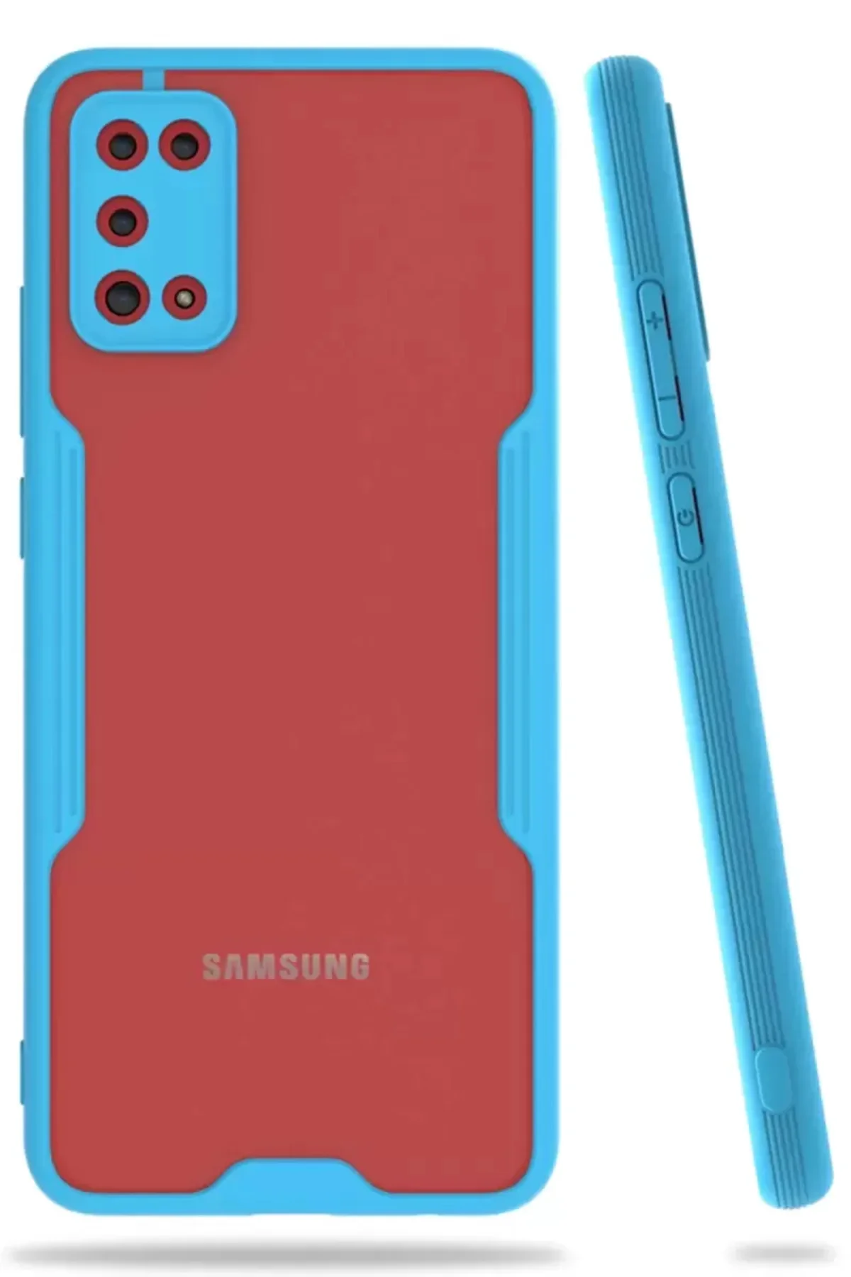Newface Samsung Galaxy A02s Kılıf Platin Silikon - Mavi