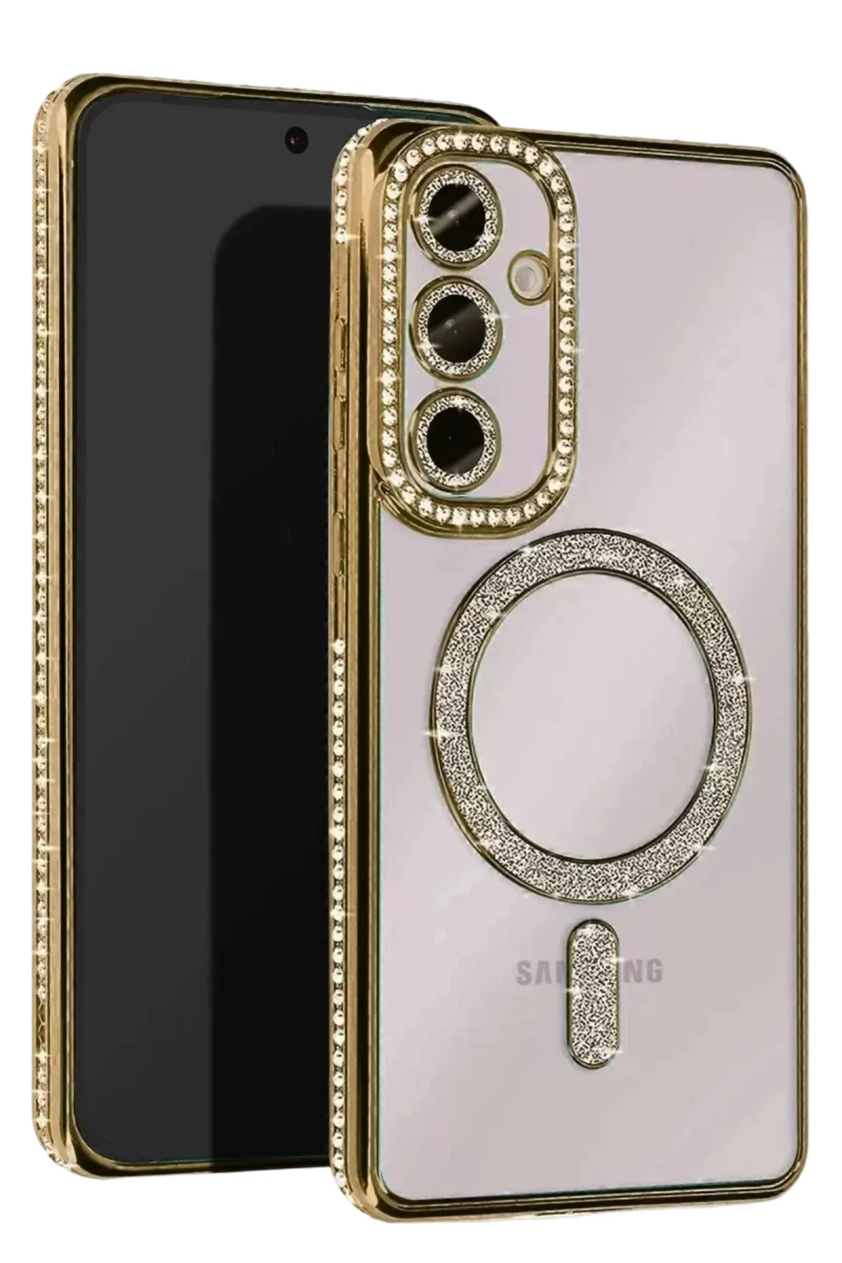 Newface Samsung Galaxy A17 5g Joke Simli Magneticsafe Kılıf - Gold