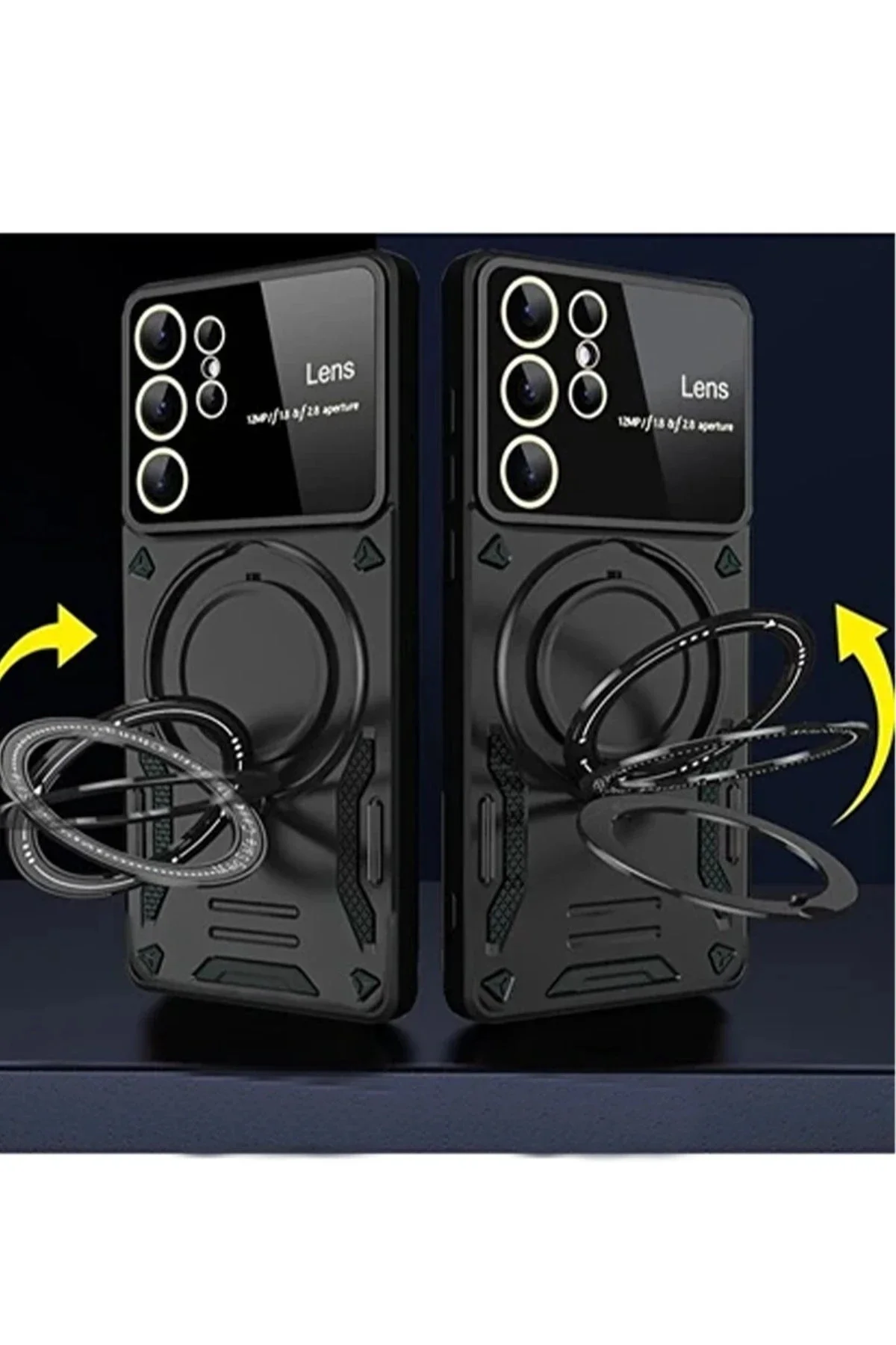 Newface Samsung Galaxy S24 Ultra Kılıf Joy Lens Standlı Kapak - M