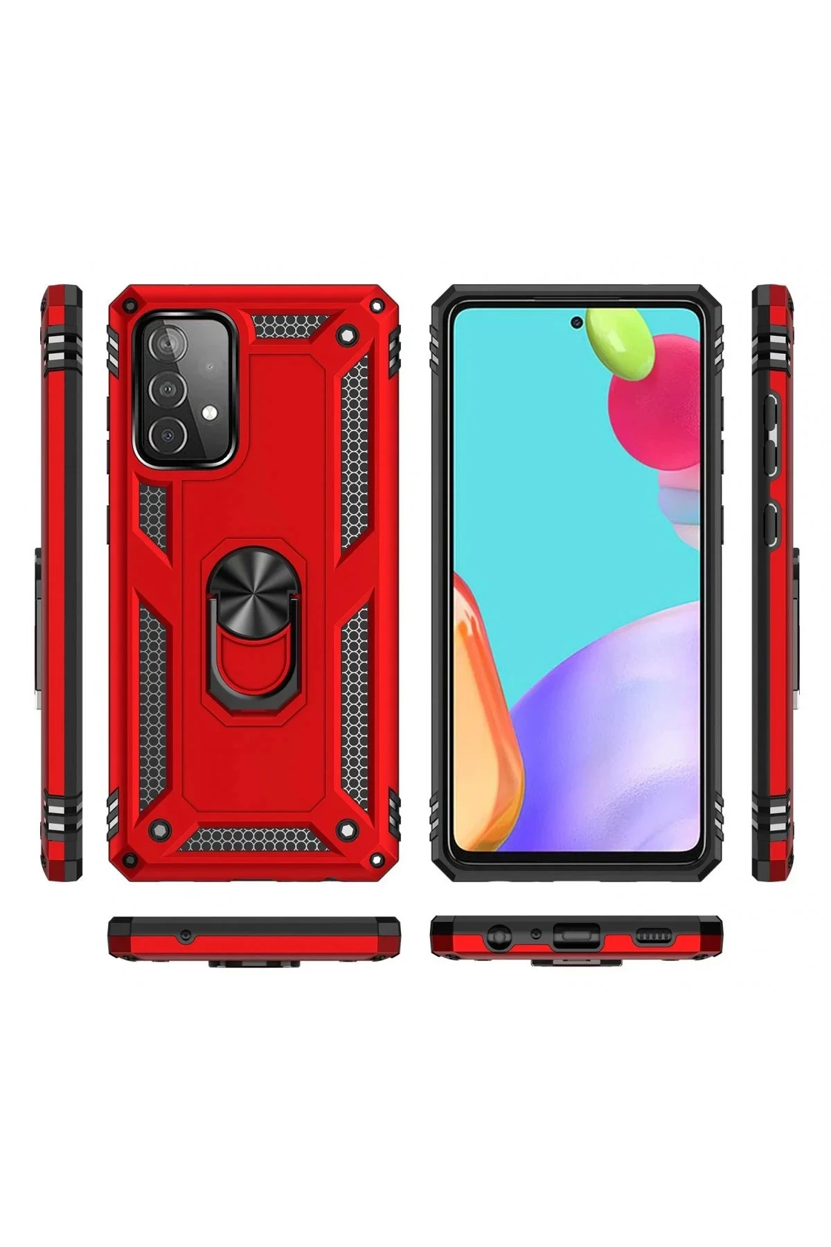 Newface Samsung Galaxy A33 5g Kılıf Sofya Yüzüklü Silikon Kapak -