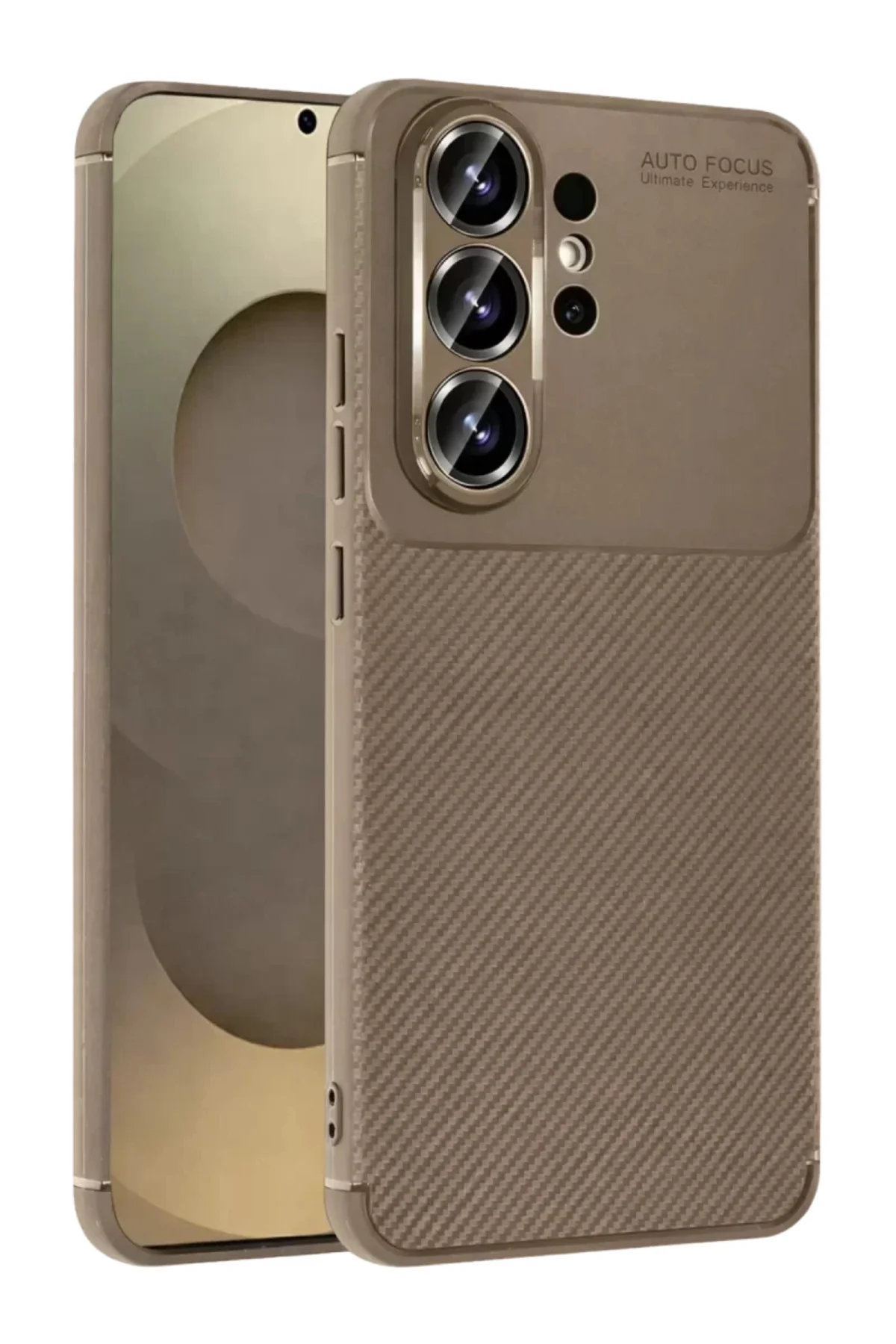 Newface Samsung Galaxy S26 Ultra Auto Focus Karbon Kapak - Kahver