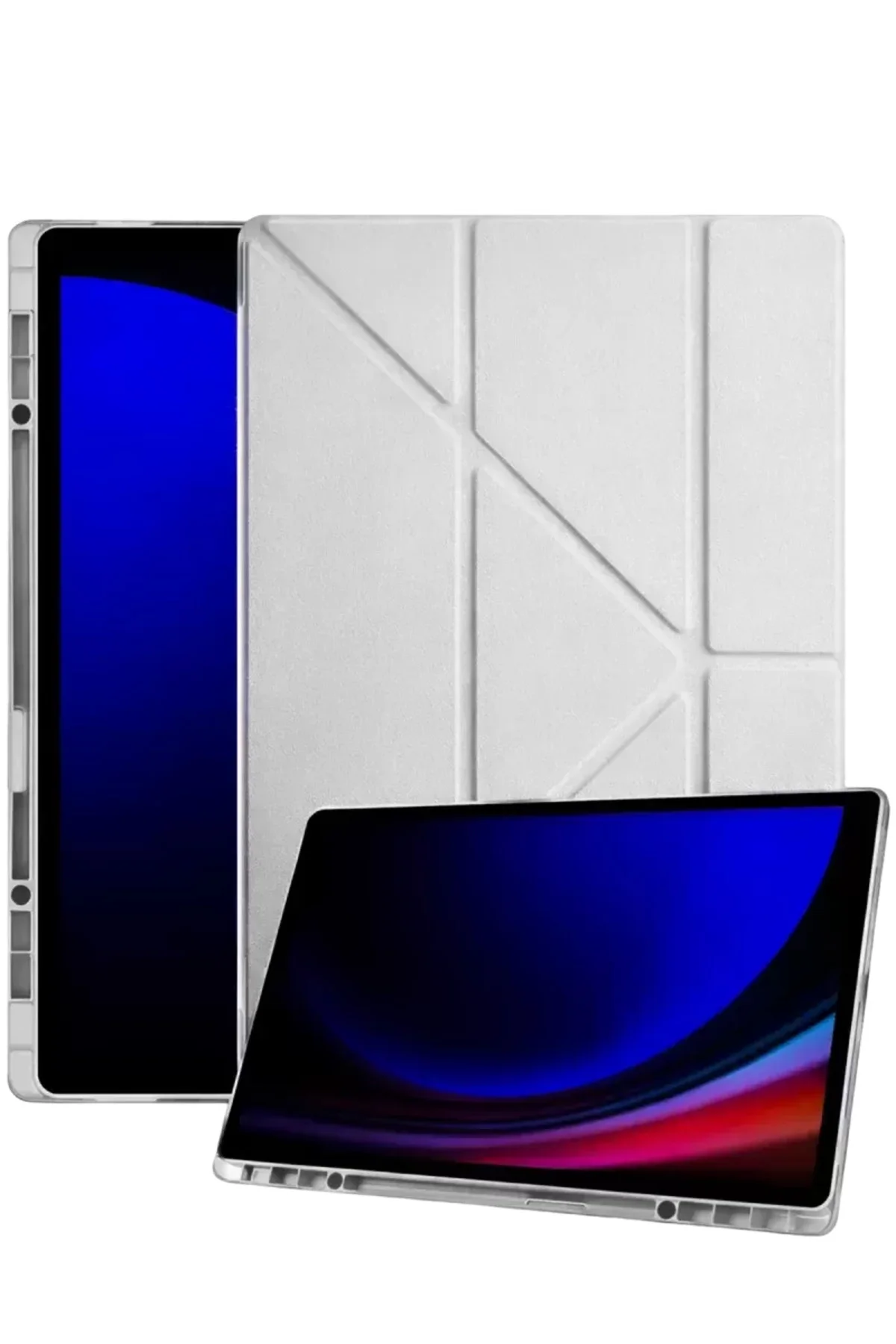 Newface Samsung Galaxy Tab A11 Plus Kalemlikli Mars Tablet Kılıfı - Gri