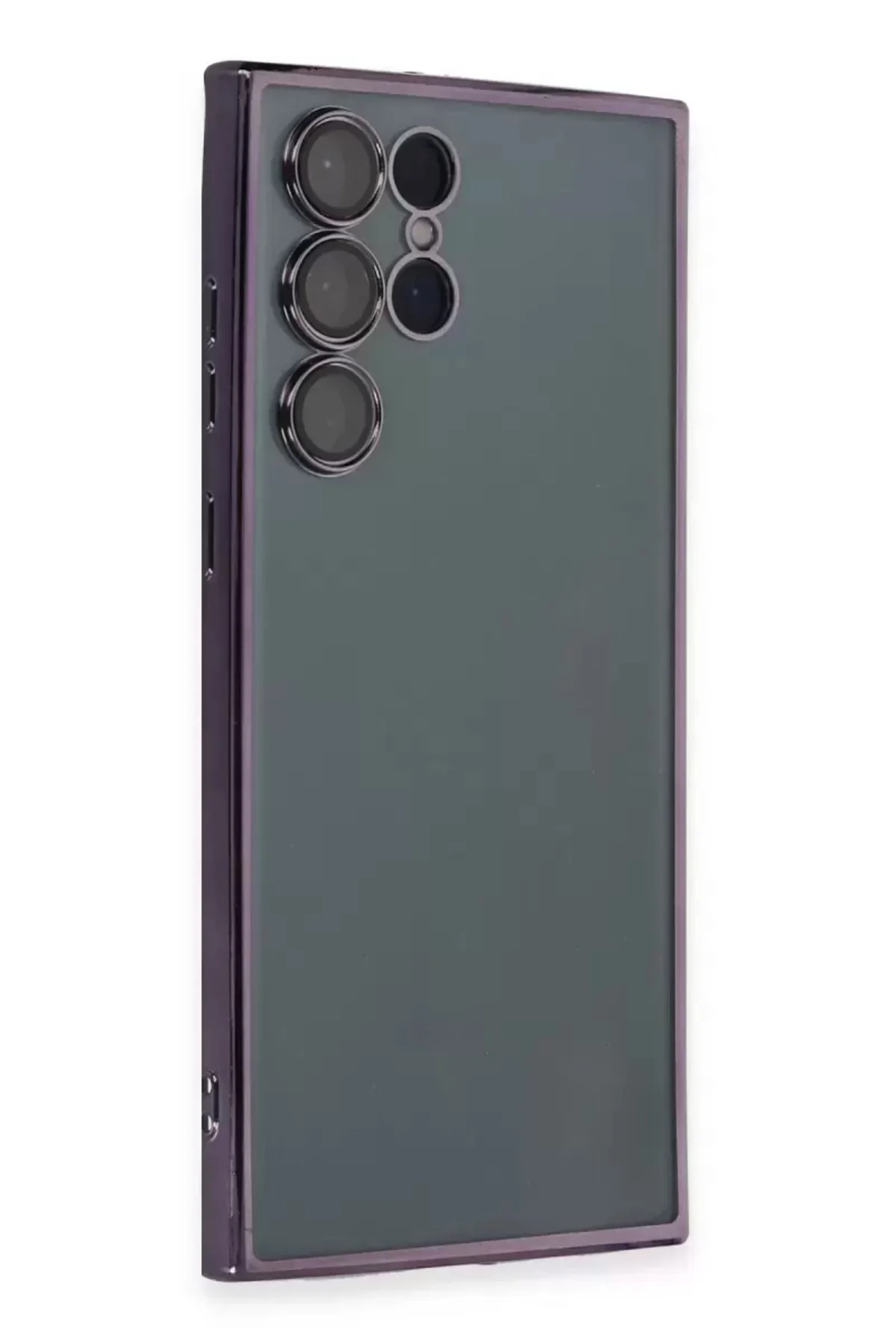 Newface Samsung Galaxy S22 Ultra Kılıf Razer Lensli Silikon - Mor