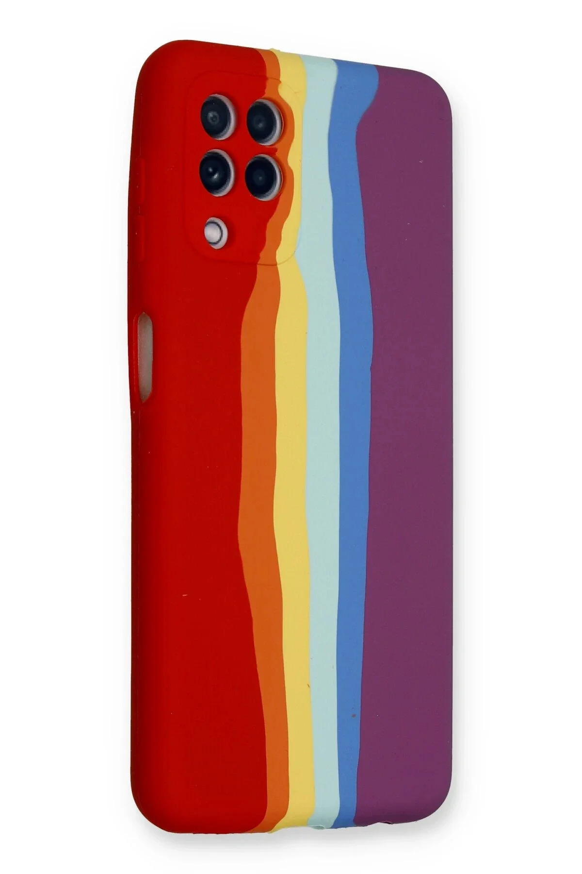 Newface Samsung Galaxy A22 Kılıf Ebruli Lansman Silikon - Kırmızı