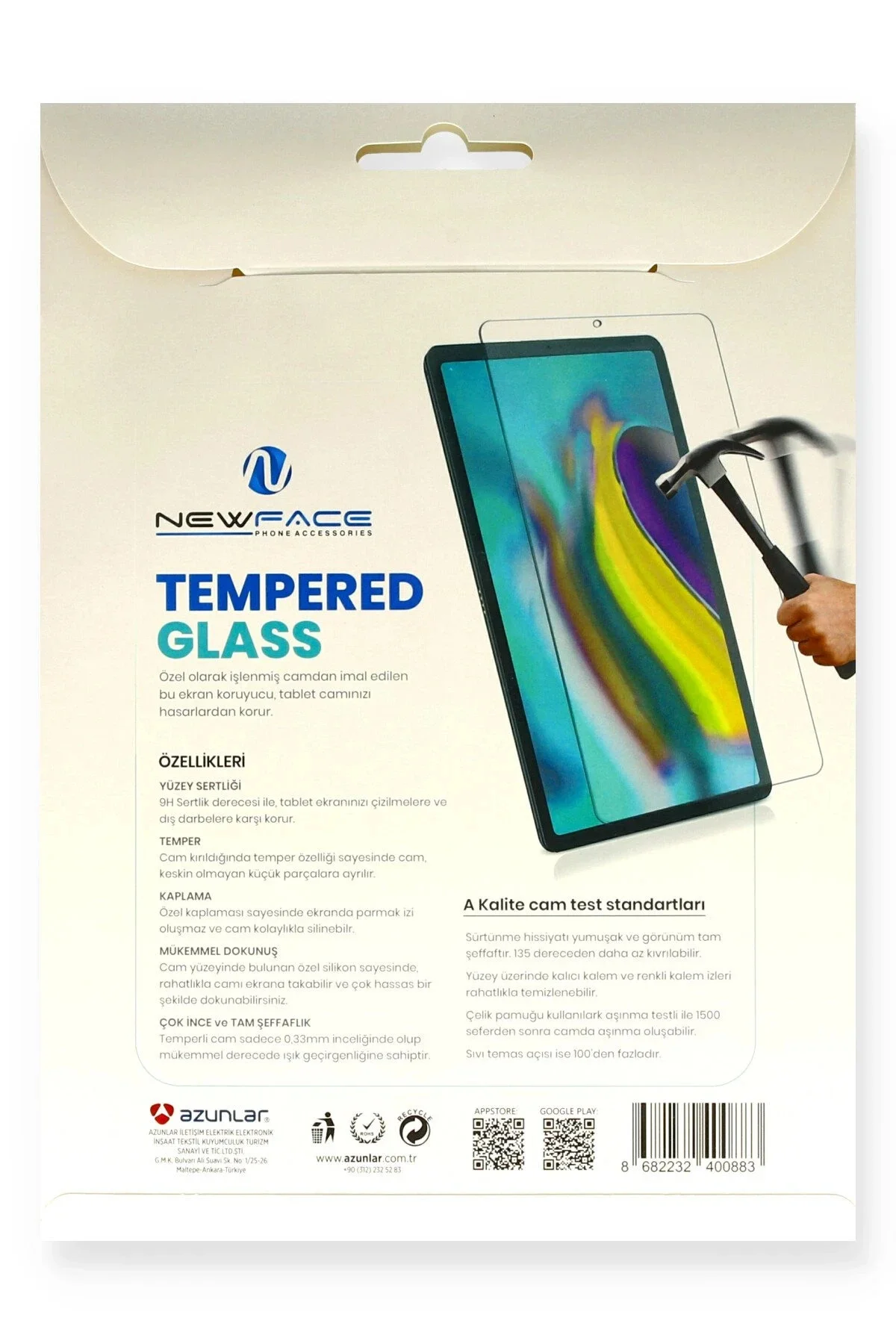 Newface Samsung Galaxy T580 Tab A 10.1 Tablet Cam Ekran Koruyucu