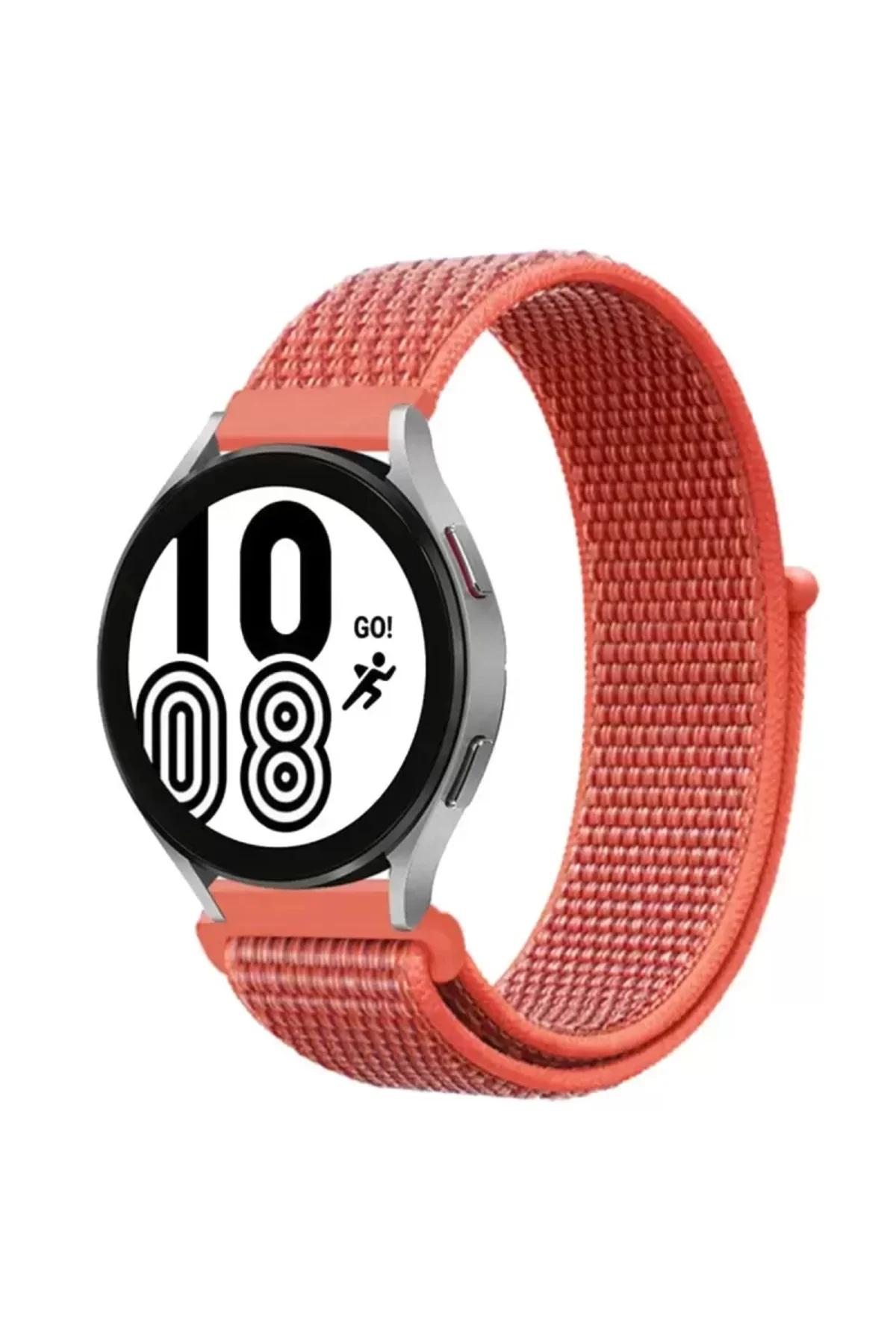 Newface Samsung Galaxy Watch 4 Hasırlı Cırtcırtlı Kordon - Turunc