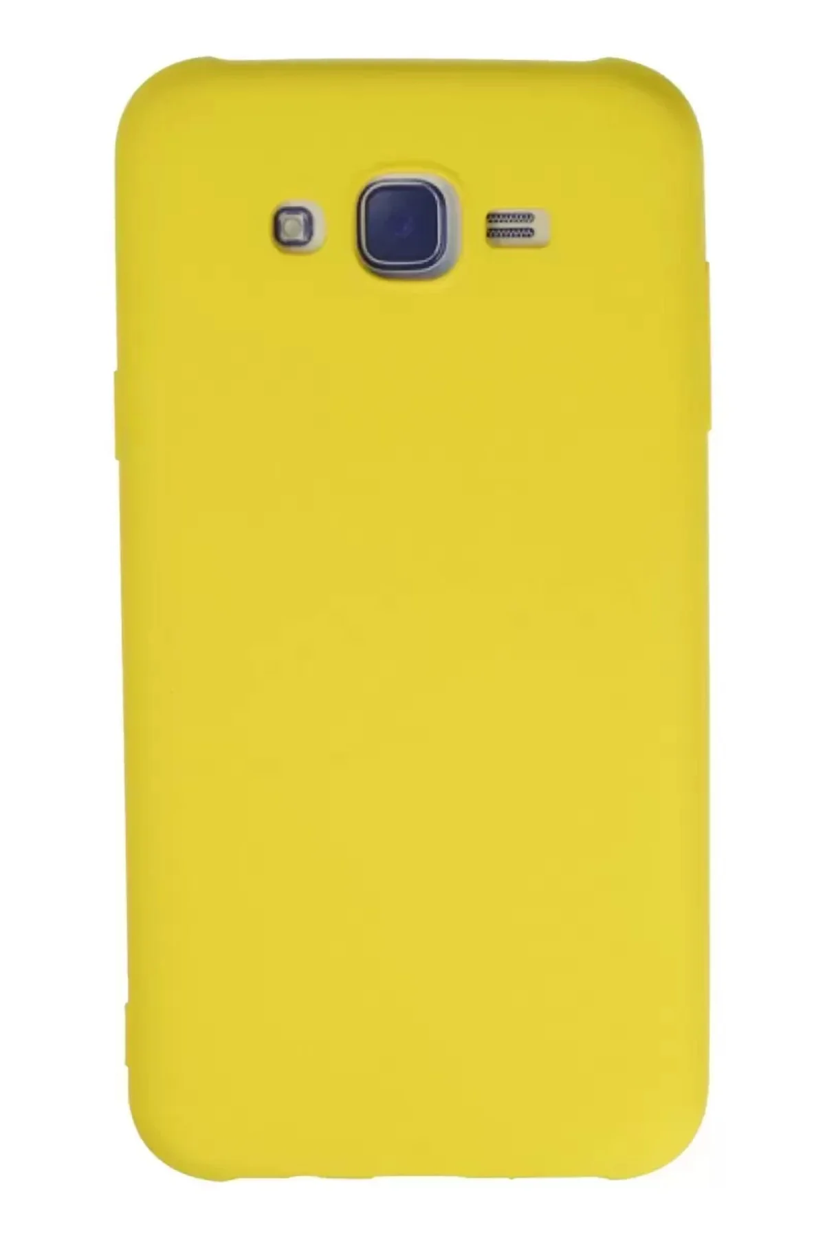 Newface Samsung Galaxy J7 Kılıf Nano İçi Kadife Silikon - Sarı
