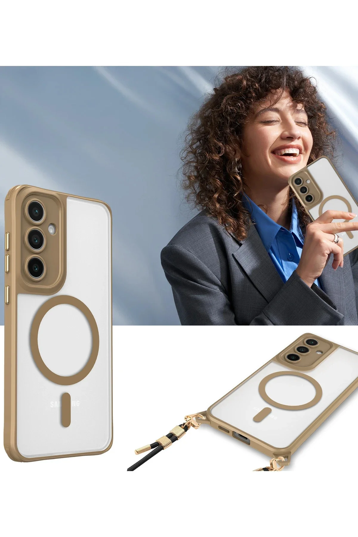 Newface Samsung Galaxy S23 Kılıf Enka Magsafe Silikon Kılıf - Siyah