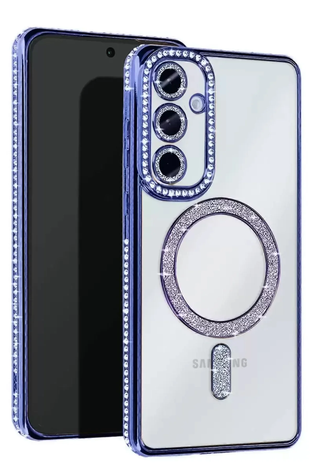 Newface Samsung Galaxy A36 Joke Simli Magneticsafe Kılıf - Mavi