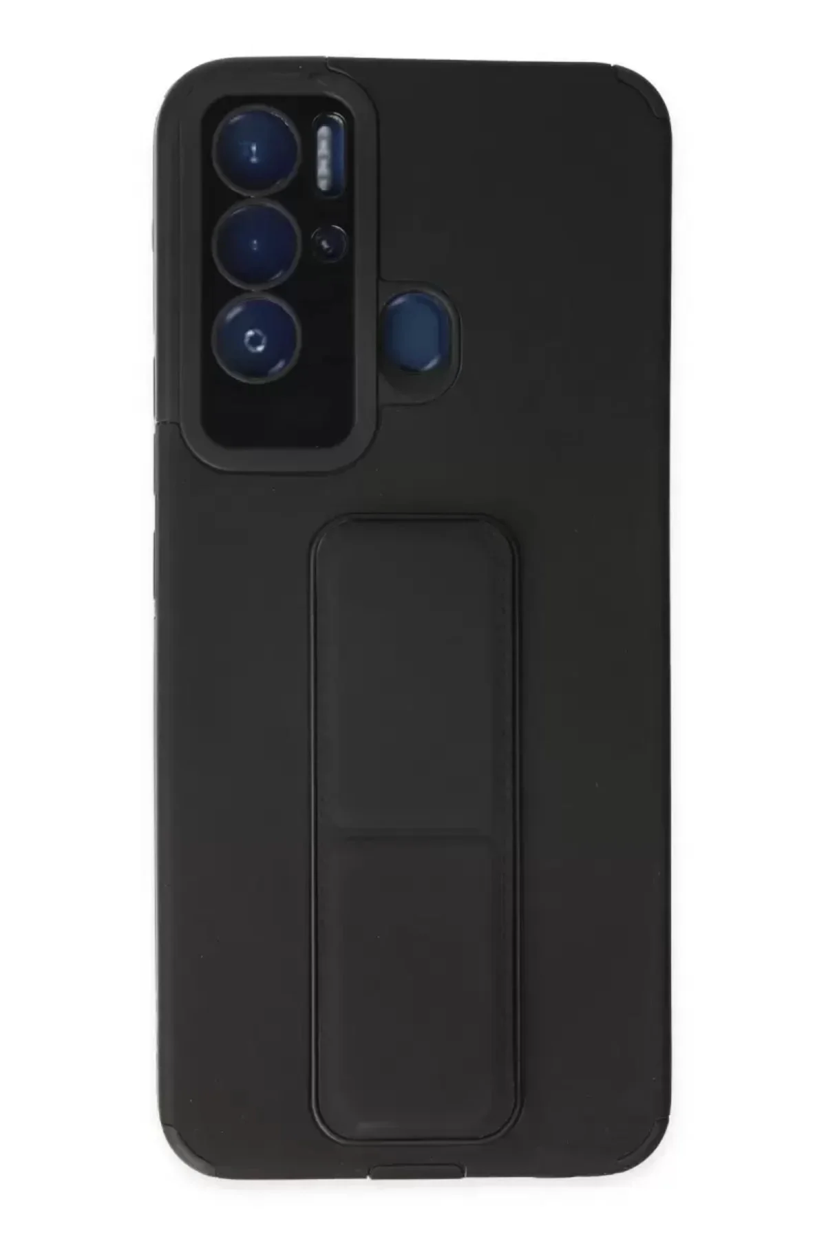 Newface Tecno Pova Neo Kılıf Mega Standlı Silikon - Siyah