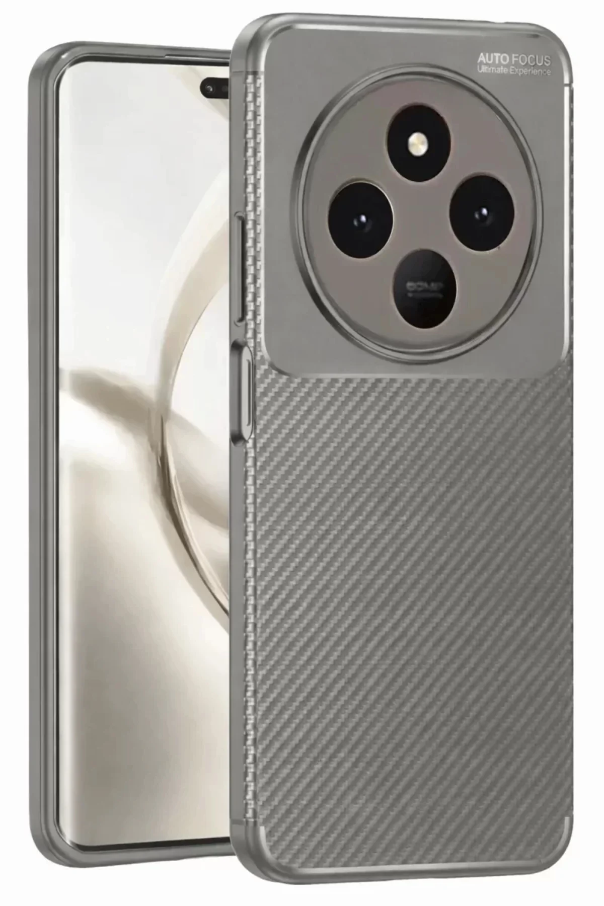 Newface Tecno Spark 30 Kılıf Auto Focus Karbon Kapak - Gri