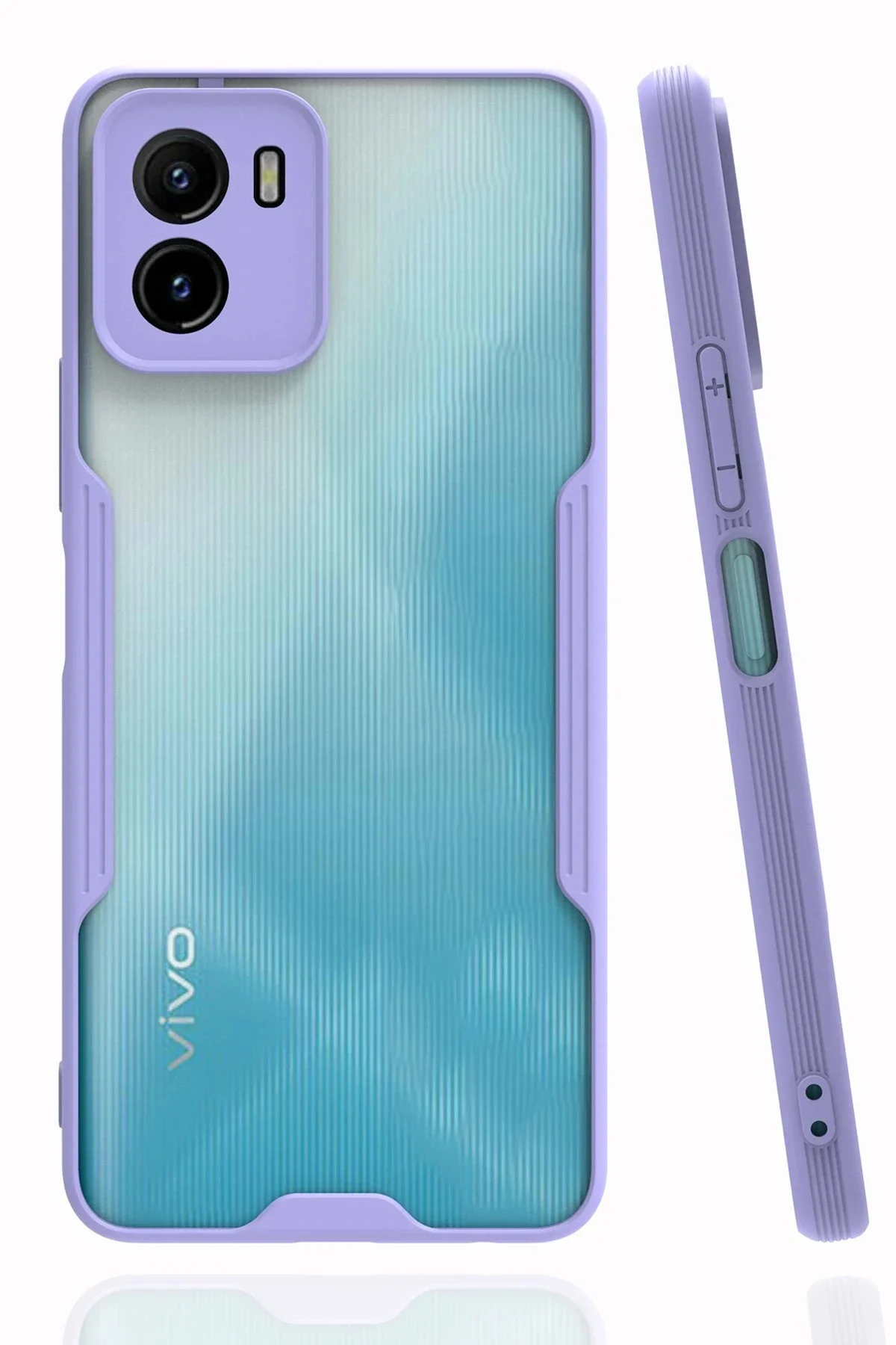 Newface Vivo Y15s Kılıf Platin Silikon - Lila