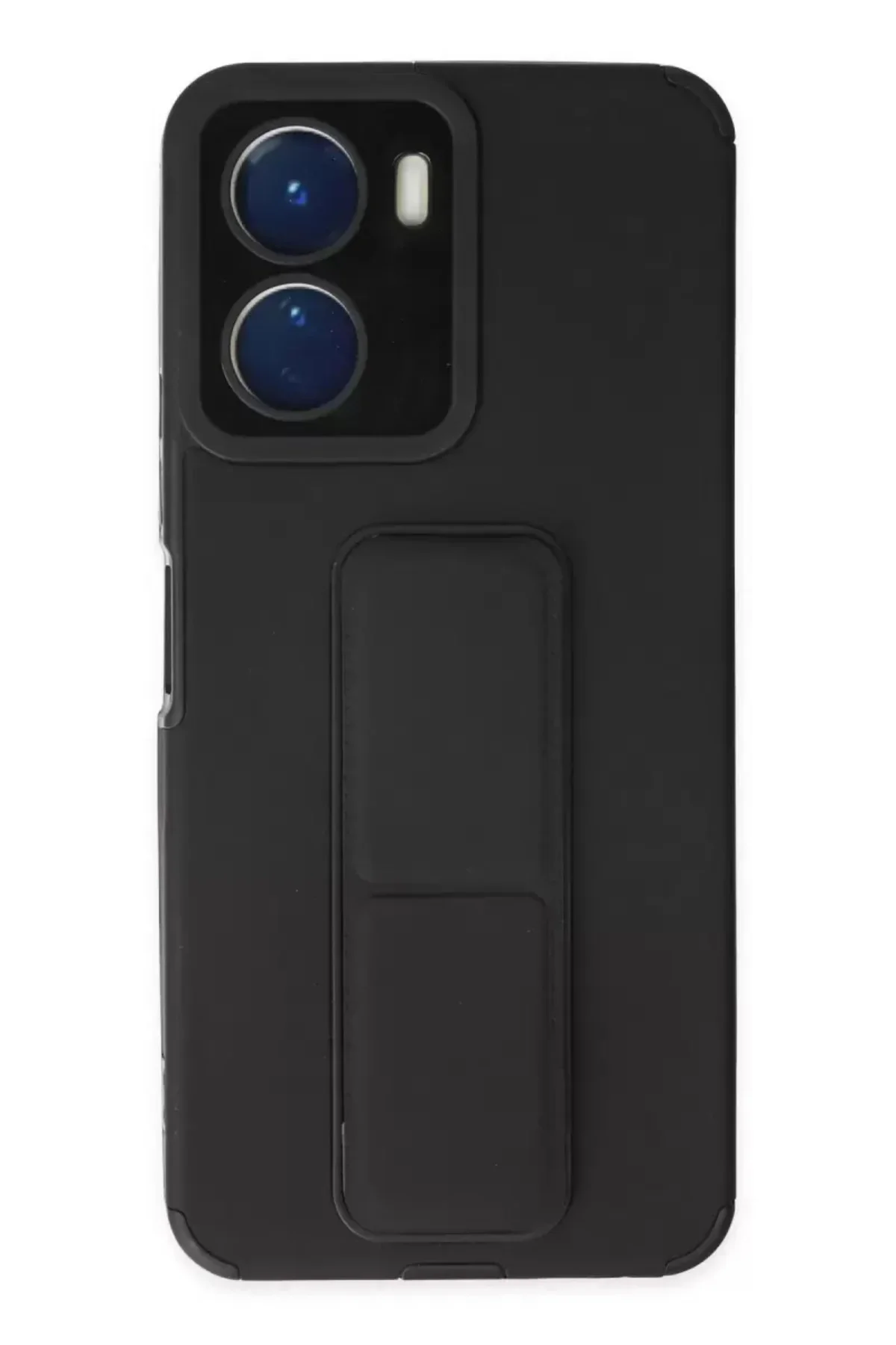 Newface Vivo Y16 Kılıf Mega Standlı Silikon - Siyah