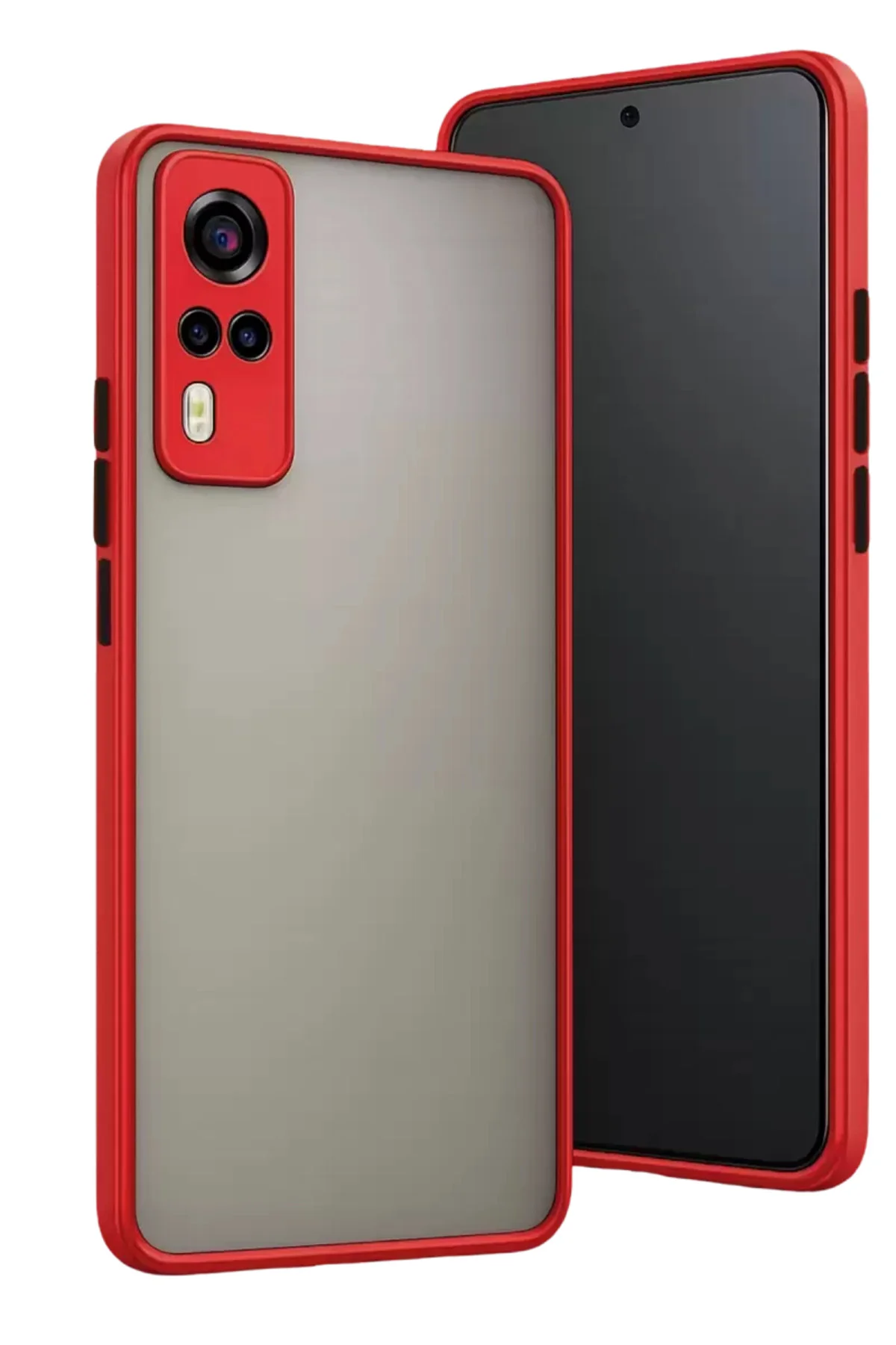 Newface Vivo Y53s Kılıf Montreal Silikon Kapak - Kırmızı
