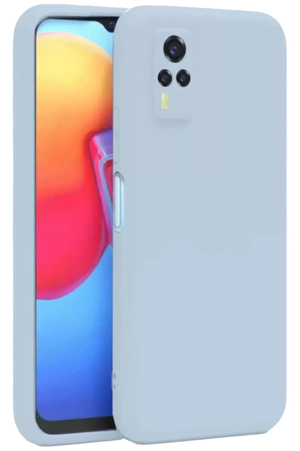 Newface Vivo Y53s Kılıf Nano İçi Kadife Silikon - Buz Mavi