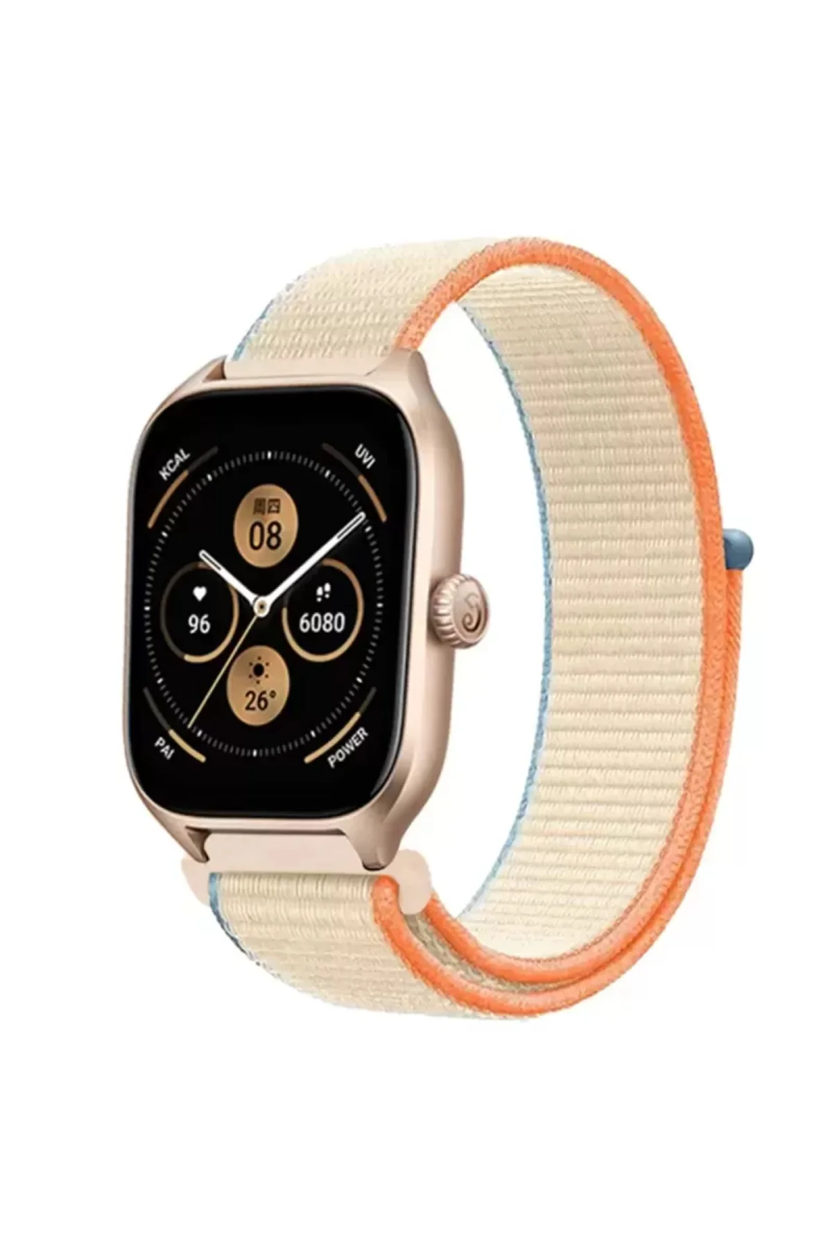 Newface Watch 22mm Hasırlı Cırtcırtlı Kordon - Krem
