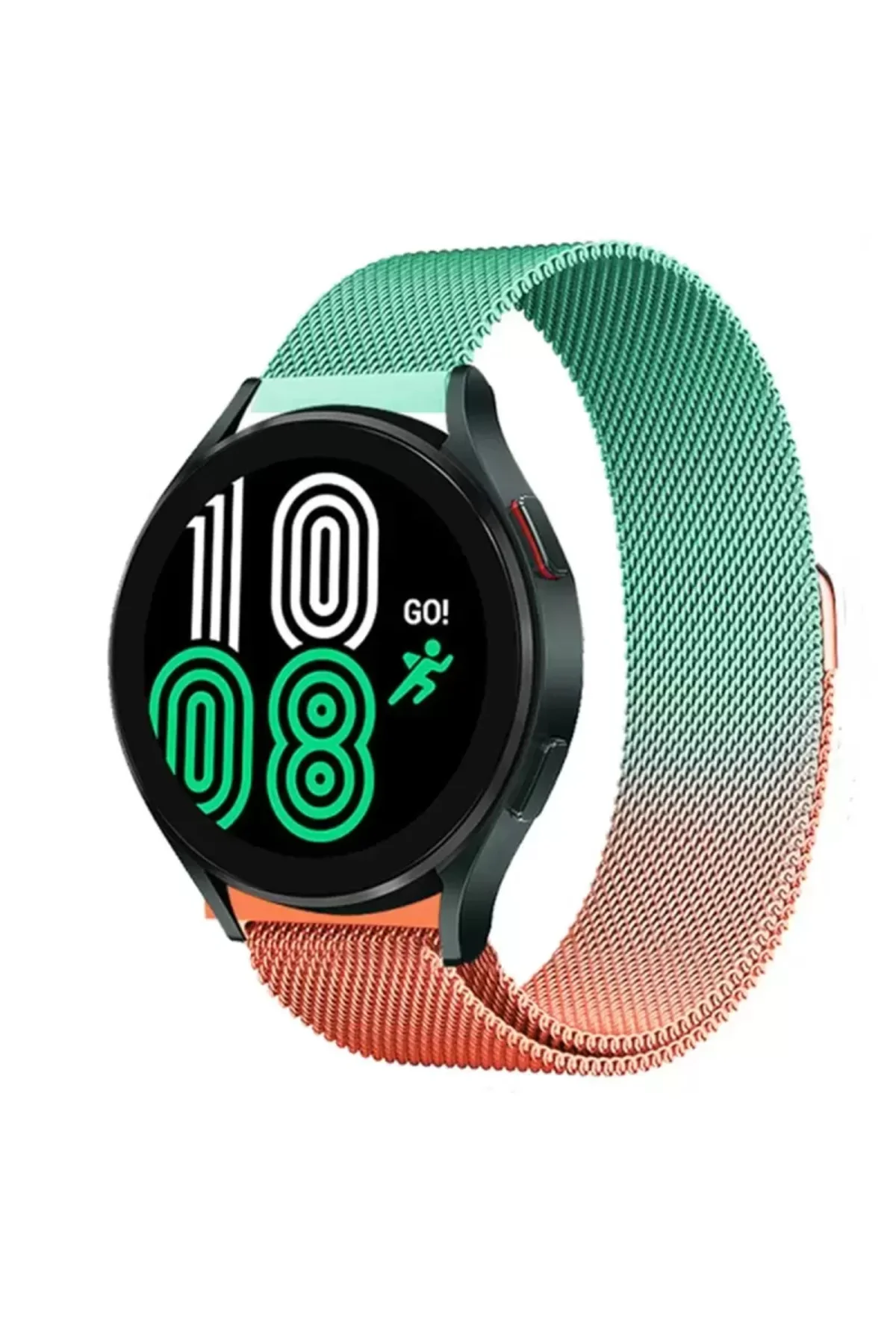 Newface Watch 22mm Metal Mıknatıslı Kordon - Turuncu-yeşil